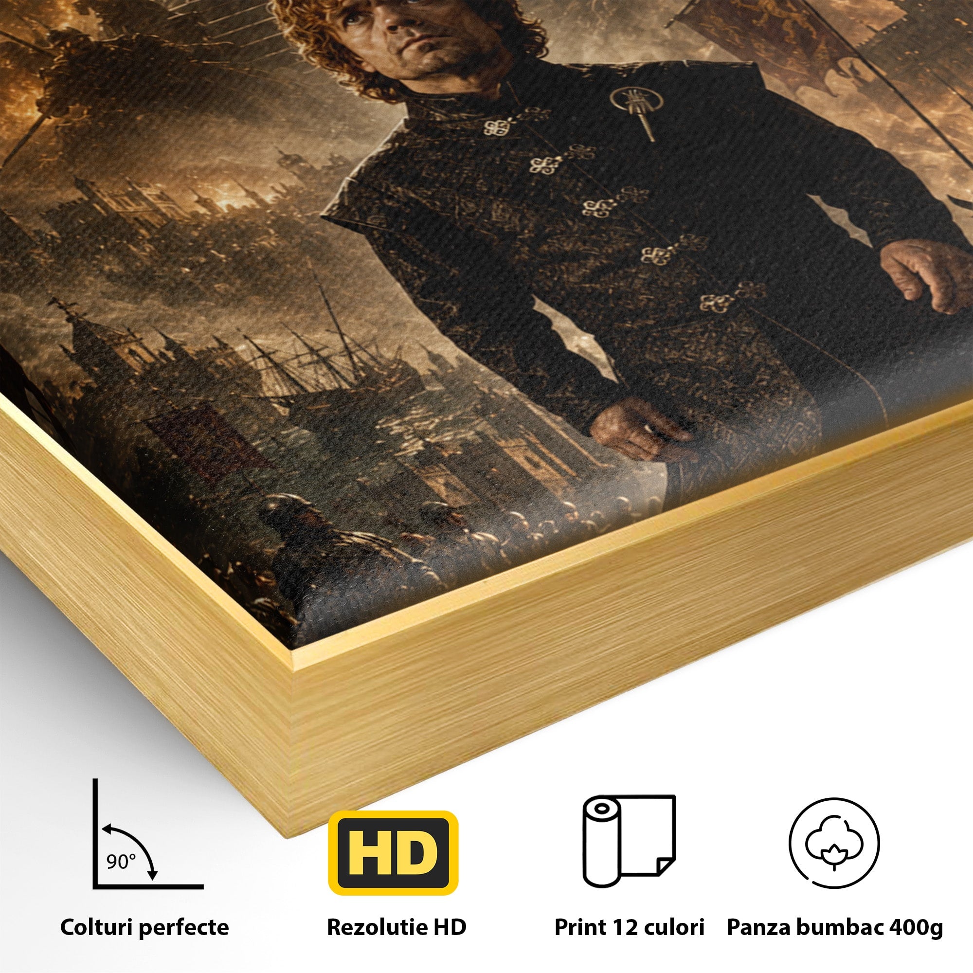 Tablou Canvas Premium LuxCanva® PI1196, Drumul Catre Coroana, Regat, Fantezie, Tron, Personaje, Dormitor, Culori Vibrante