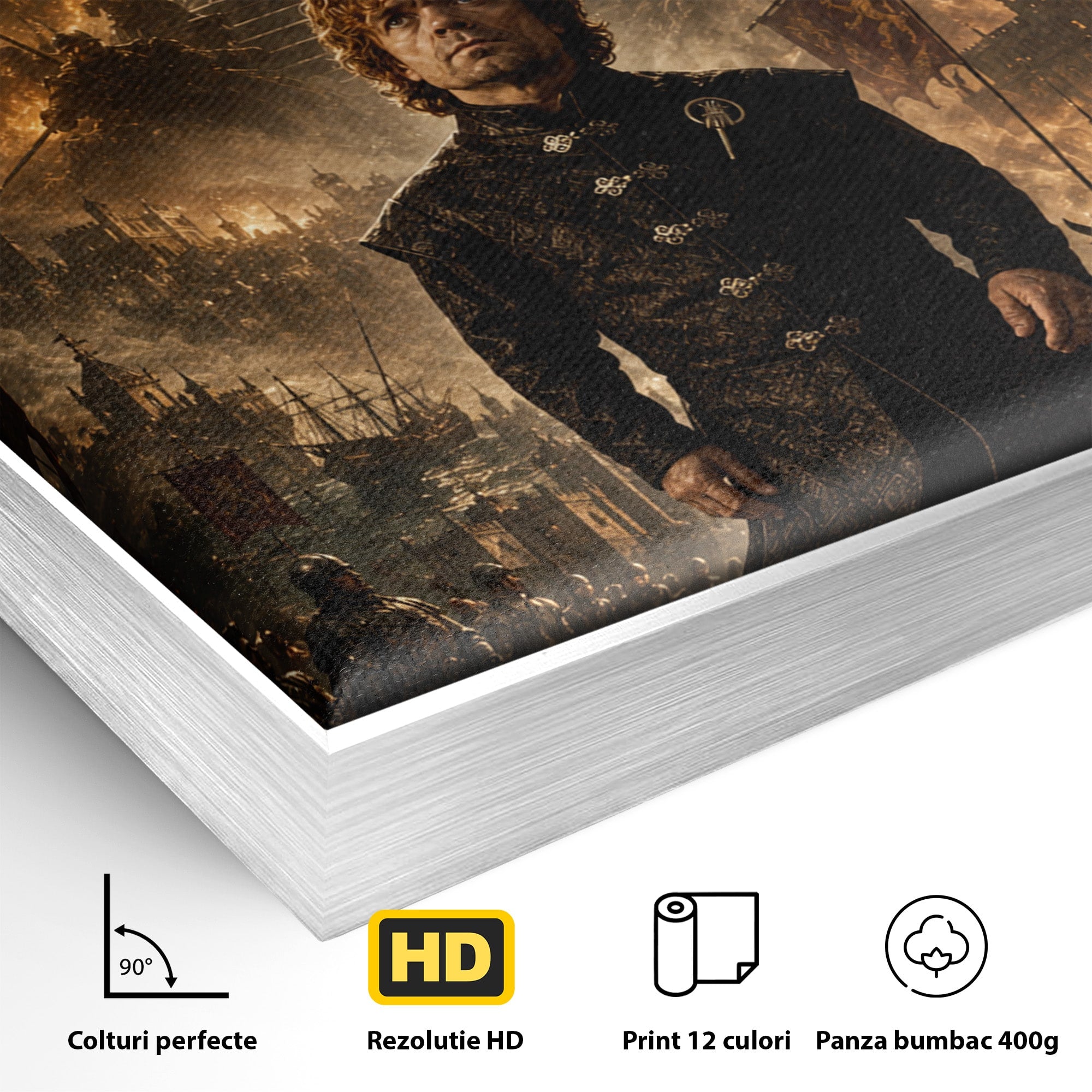 Tablou Canvas Premium LuxCanva® PI1196, Drumul Catre Coroana, Regat, Fantezie, Tron, Personaje, Dormitor, Culori Vibrante