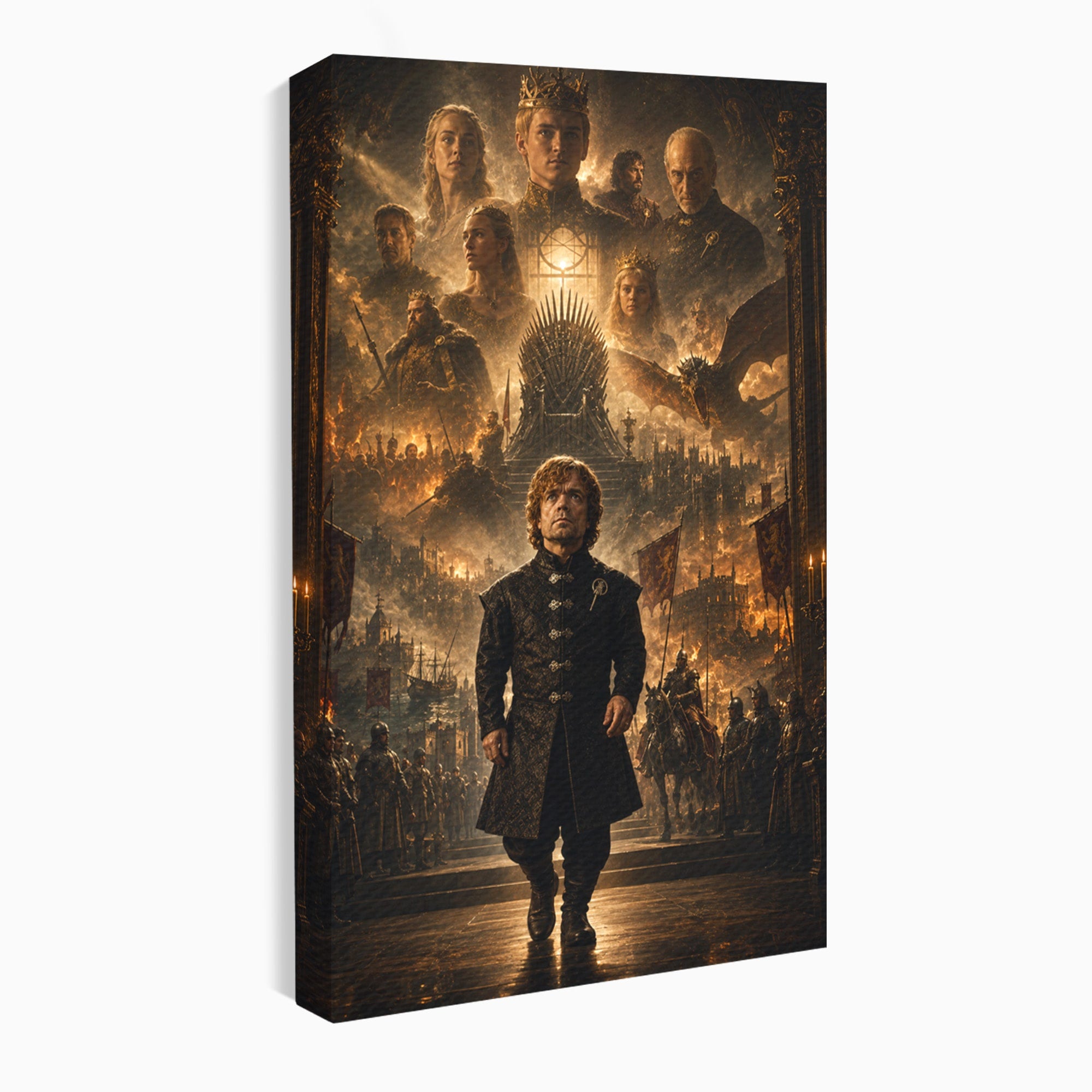 Tablou Canvas Premium LuxCanva® PI1196, Drumul Catre Coroana, Regat, Fantezie, Tron, Personaje, Dormitor, Culori Vibrante