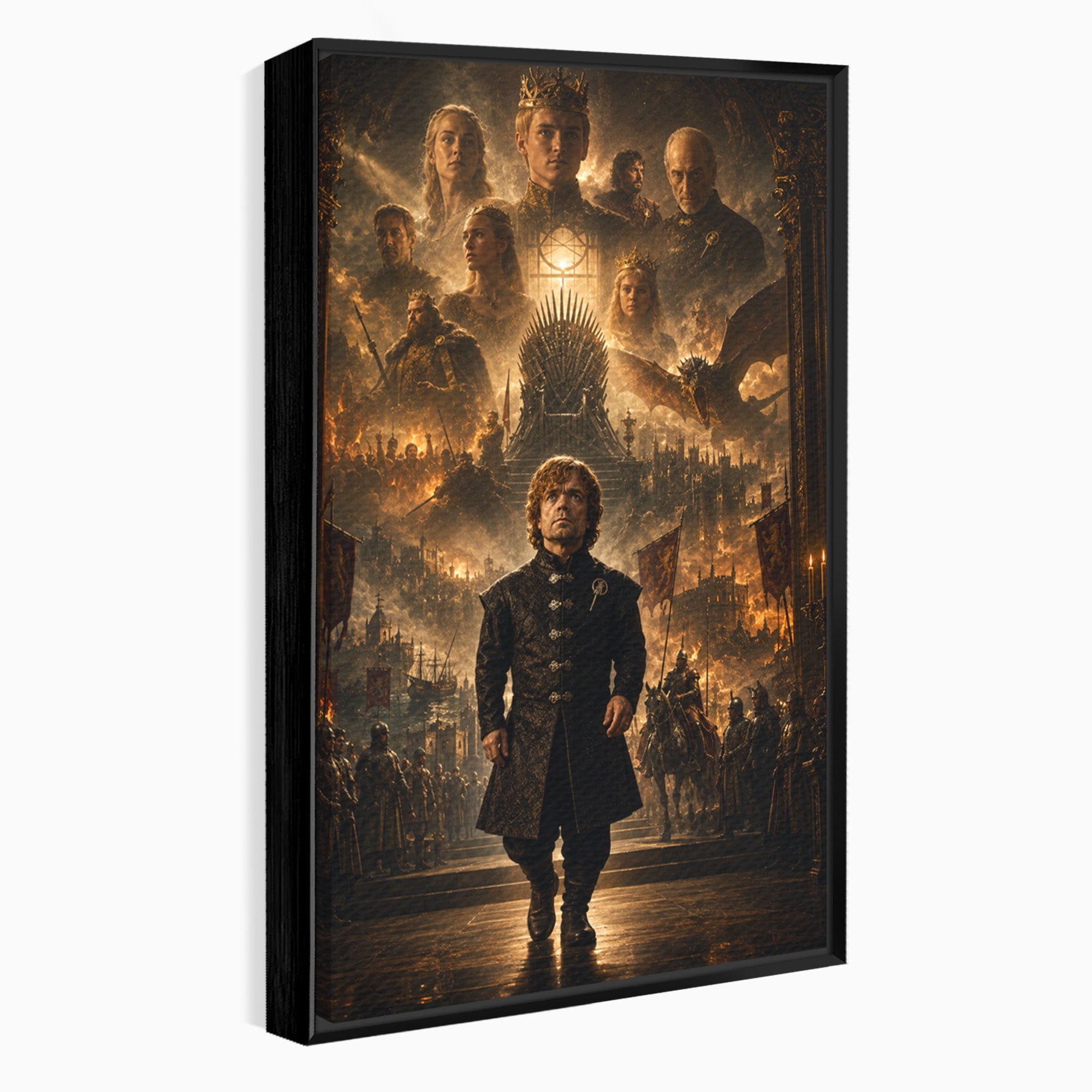 Tablou Canvas Premium LuxCanva® PI1196, Drumul Catre Coroana, Regat, Fantezie, Tron, Personaje, Dormitor, Culori Vibrante