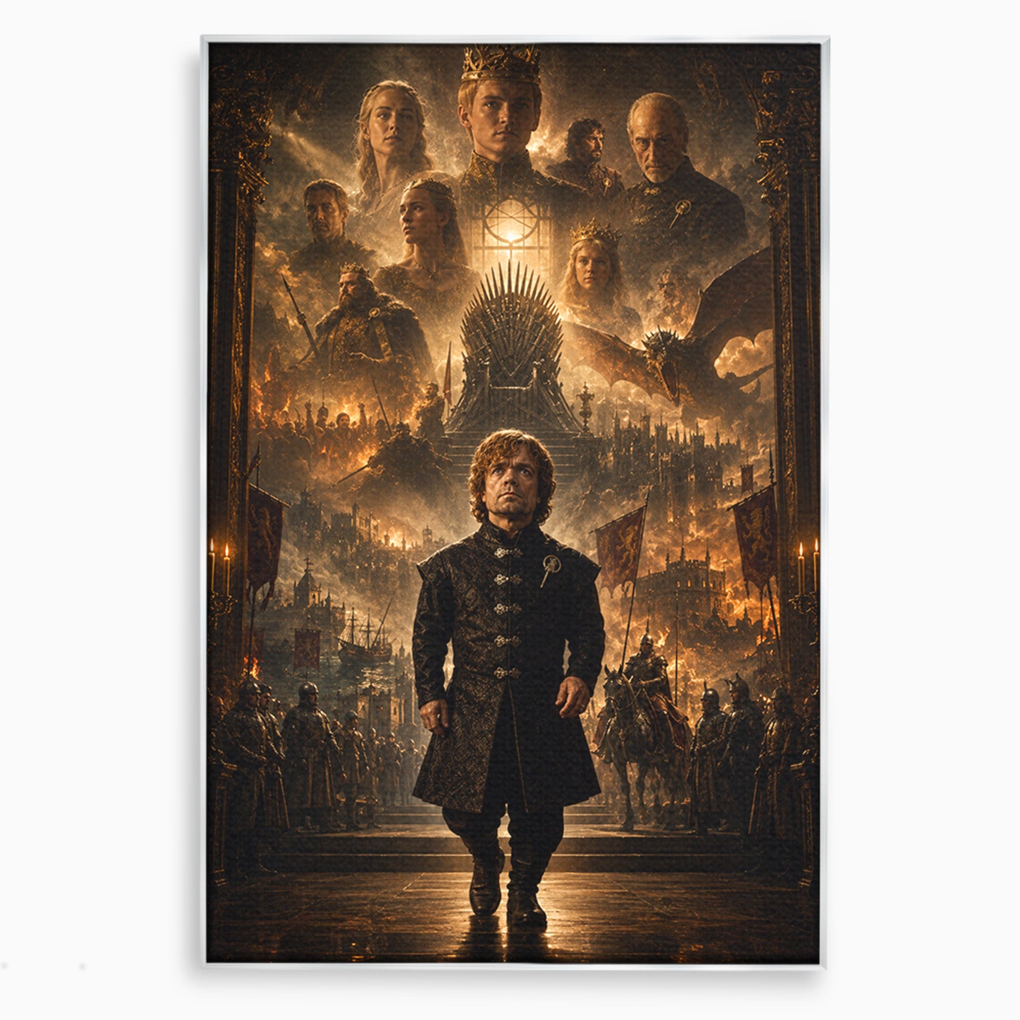 Tablou Canvas Premium LuxCanva® PI1196, Drumul Catre Coroana, Regat, Fantezie, Tron, Personaje, Dormitor, Culori Vibrante