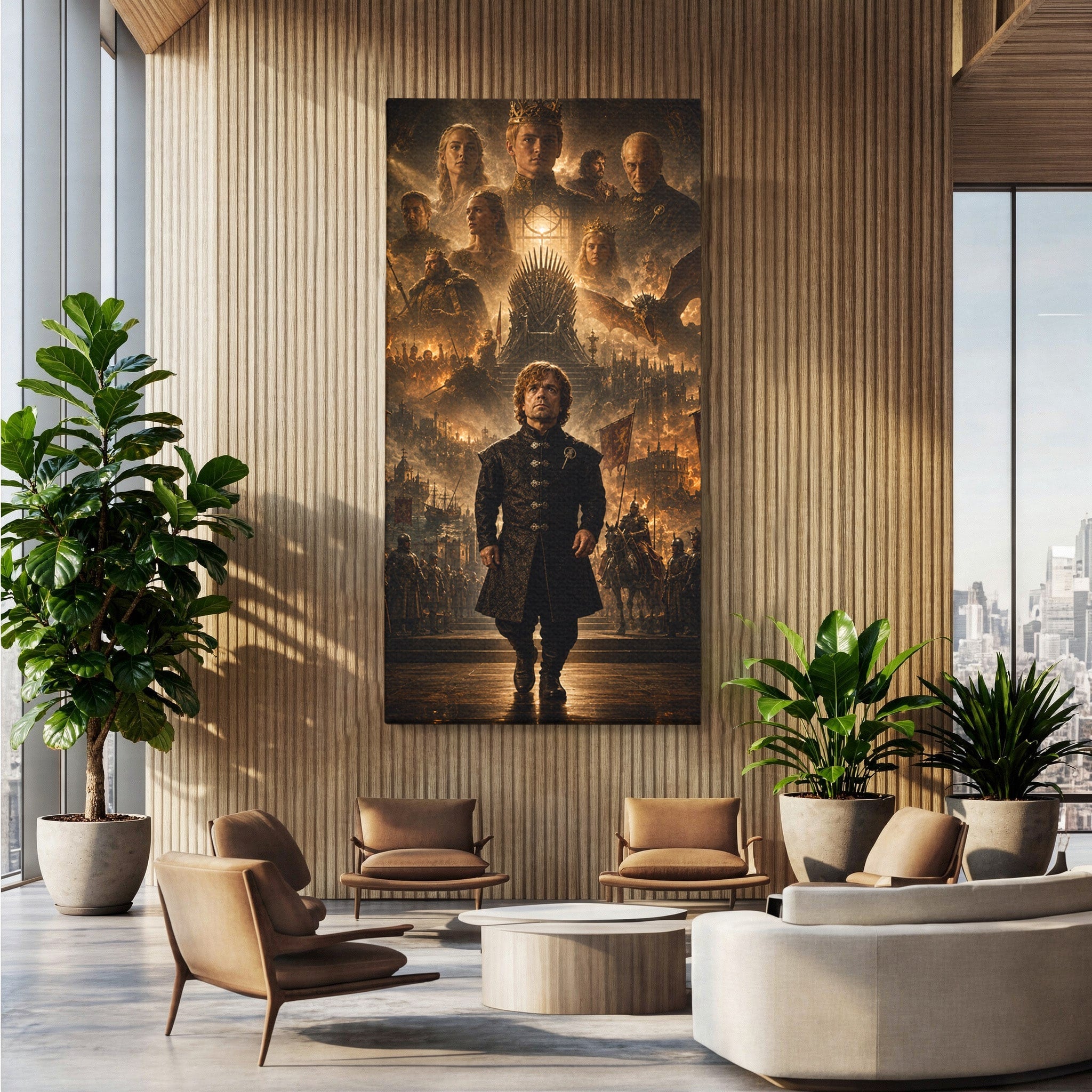Tablou Canvas Premium LuxCanva® PI1196, Drumul Catre Coroana, Regat, Fantezie, Tron, Personaje, Dormitor, Culori Vibrante