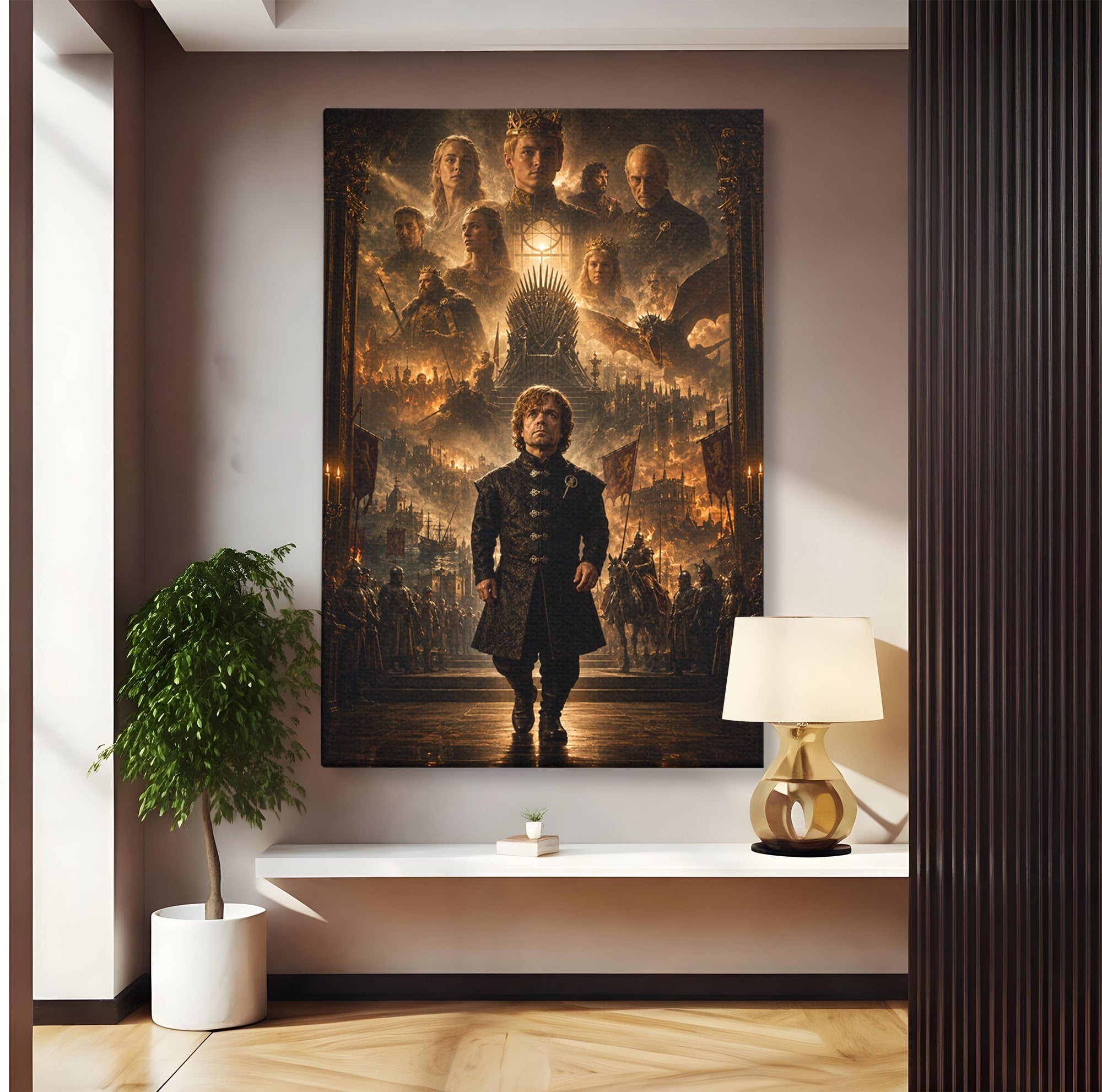 Tablou Canvas Premium LuxCanva® PI1196, Drumul Catre Coroana, Regat, Fantezie, Tron, Personaje, Dormitor, Culori Vibrante