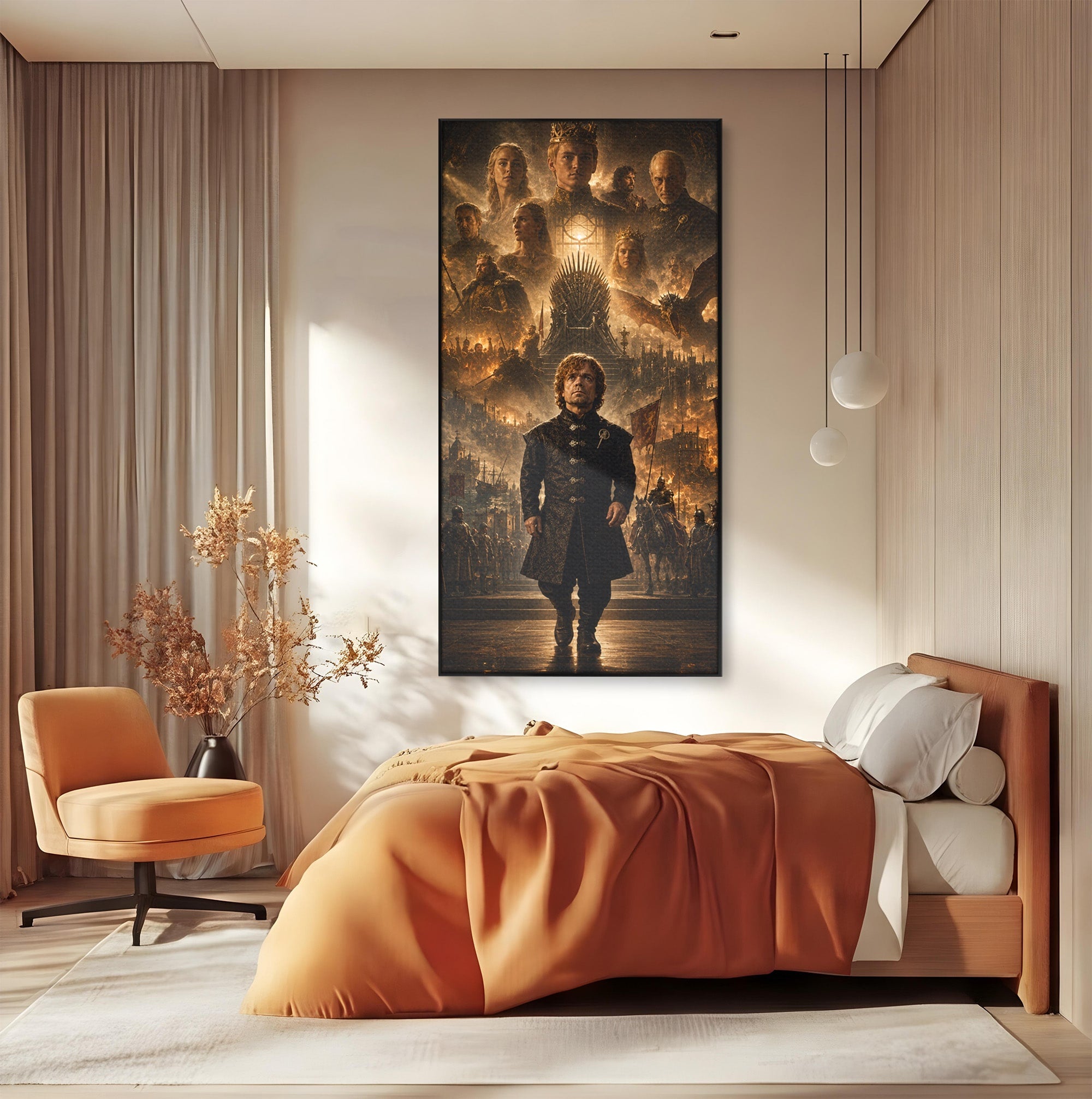 Tablou Canvas Premium LuxCanva® PI1196, Drumul Catre Coroana, Regat, Fantezie, Tron, Personaje, Dormitor, Culori Vibrante
