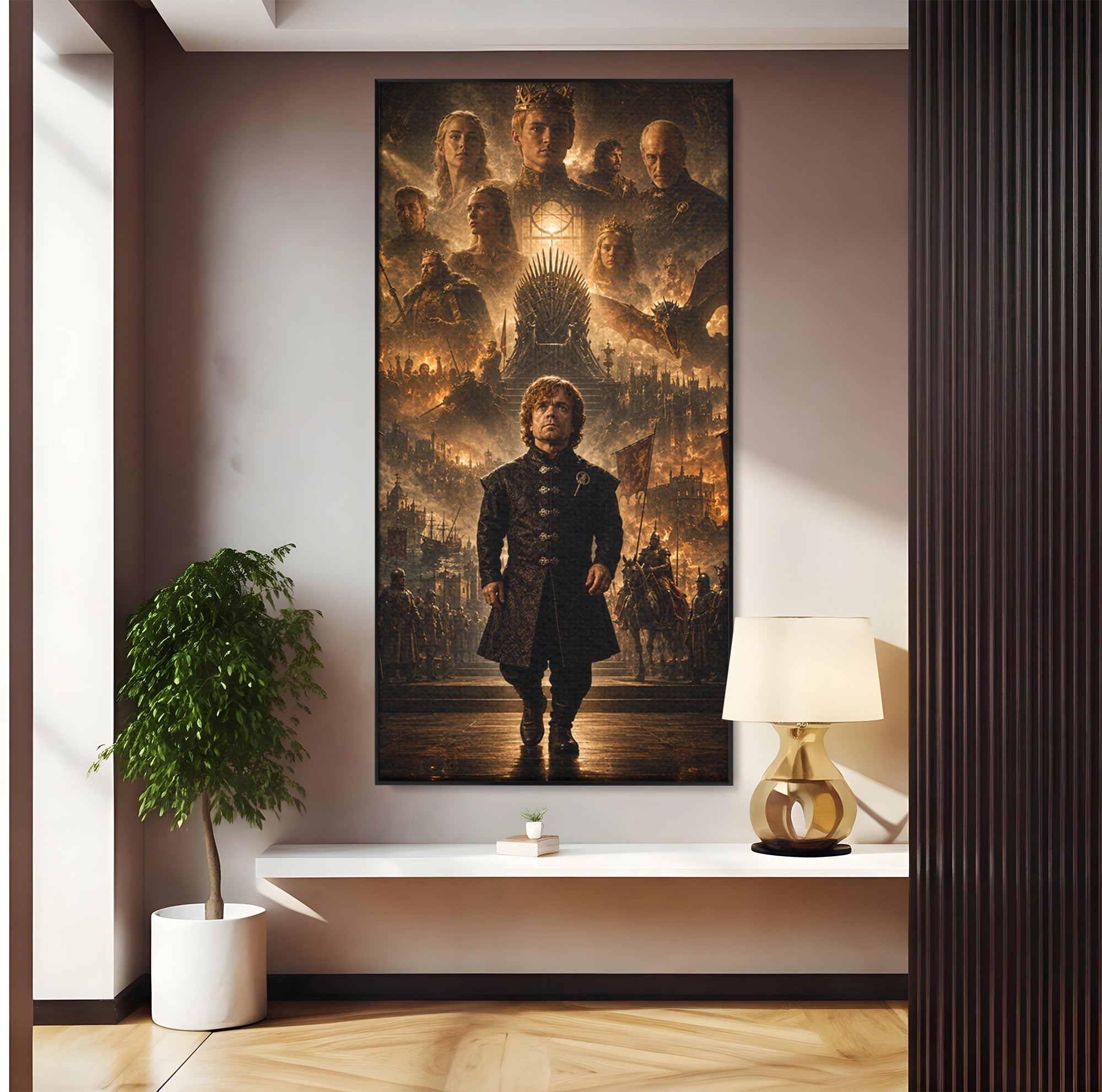 Tablou Canvas Premium LuxCanva® PI1196, Drumul Catre Coroana, Regat, Fantezie, Tron, Personaje, Dormitor, Culori Vibrante