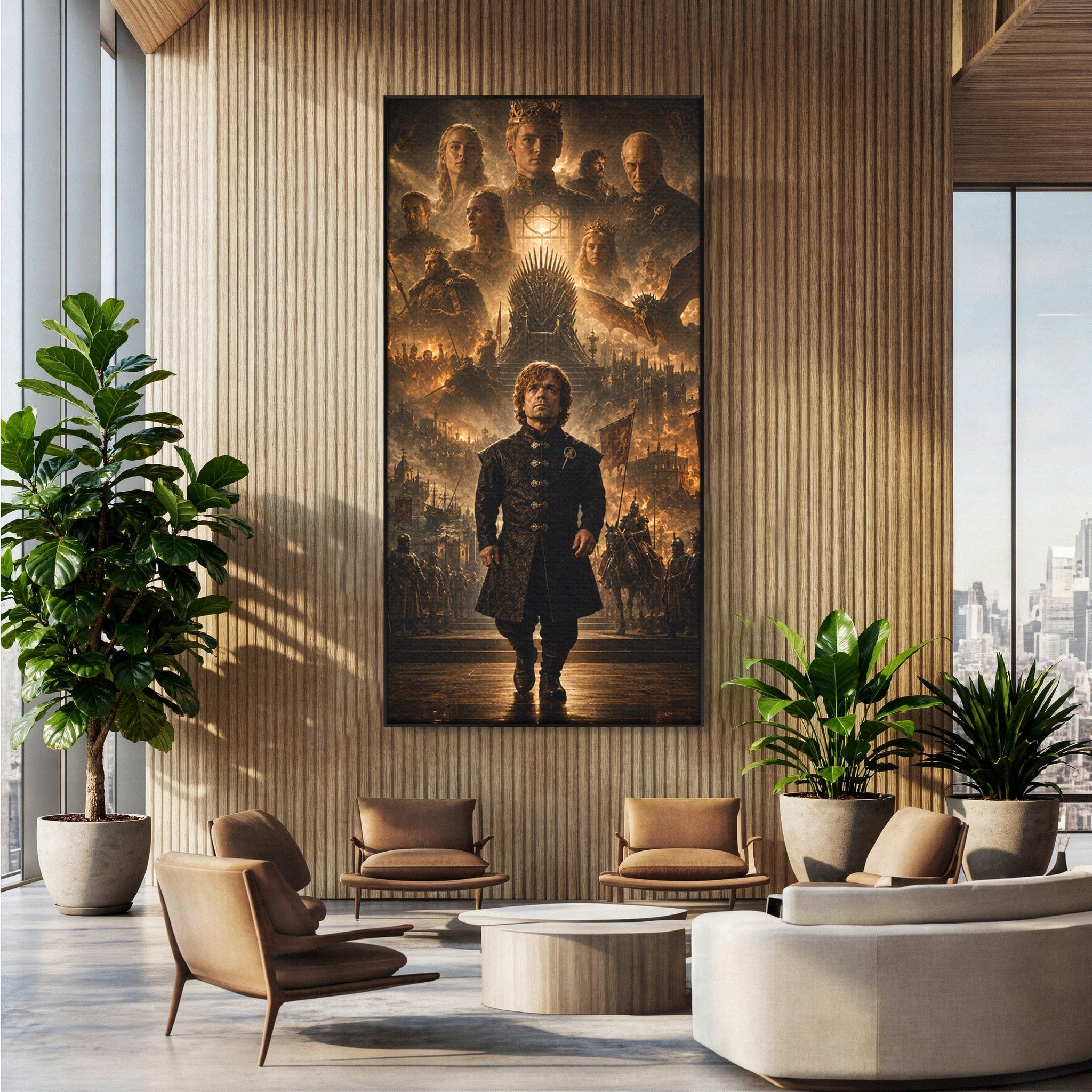 Tablou Canvas Premium LuxCanva® PI1196, Drumul Catre Coroana, Regat, Fantezie, Tron, Personaje, Dormitor, Culori Vibrante