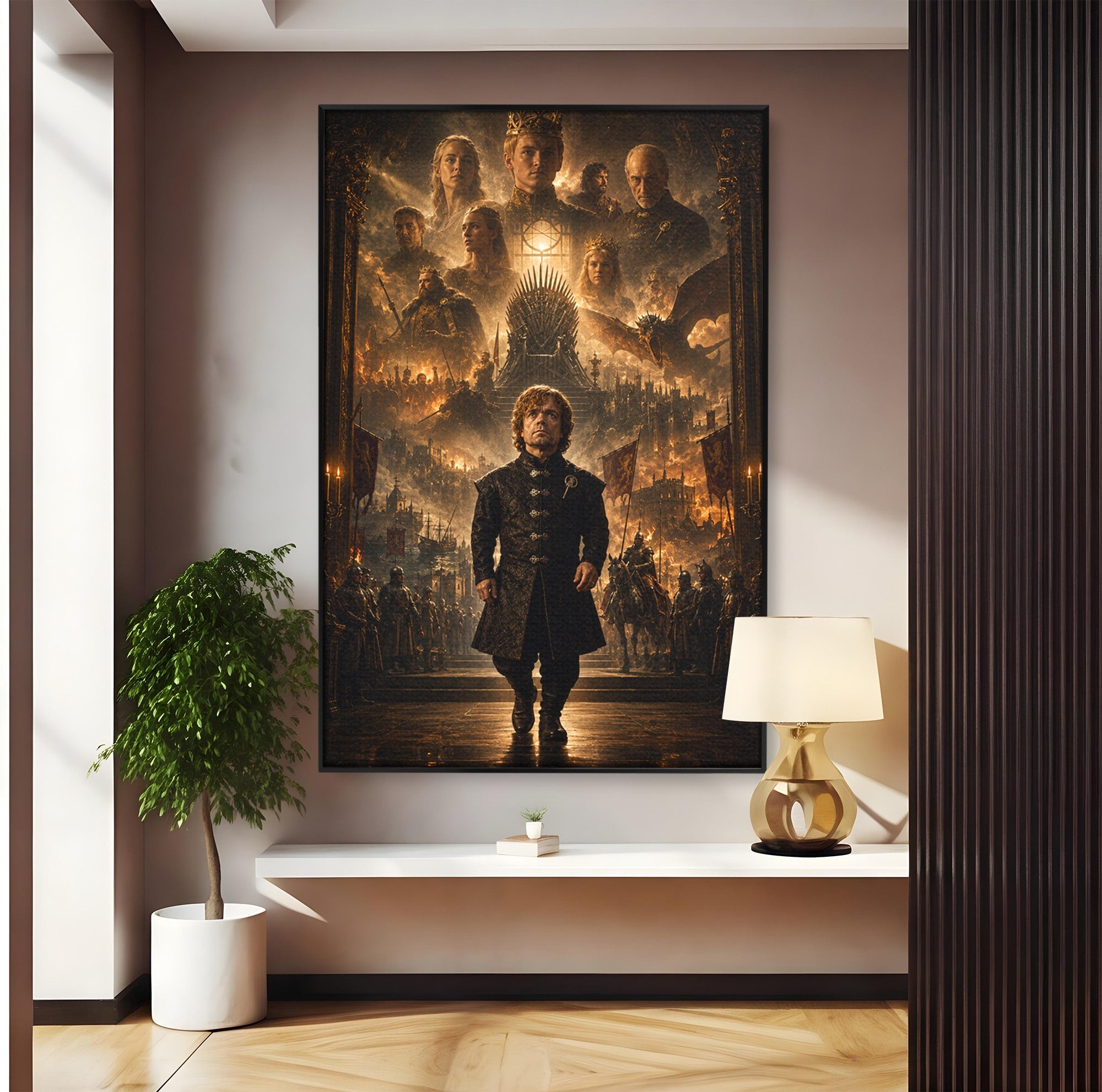 Tablou Canvas Premium LuxCanva® PI1196, Drumul Catre Coroana, Regat, Fantezie, Tron, Personaje, Dormitor, Culori Vibrante