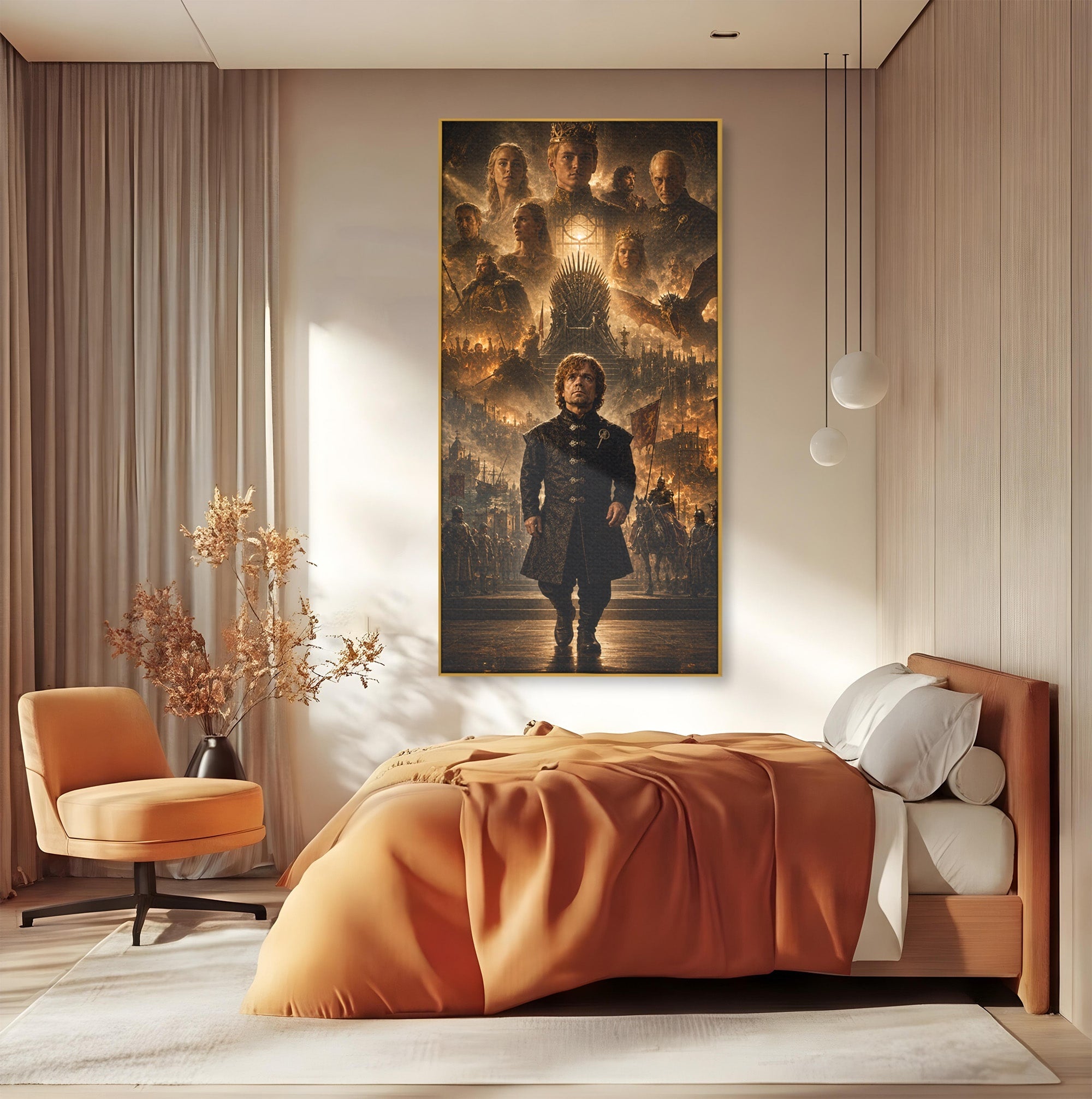Tablou Canvas Premium LuxCanva® PI1196, Drumul Catre Coroana, Regat, Fantezie, Tron, Personaje, Dormitor, Culori Vibrante