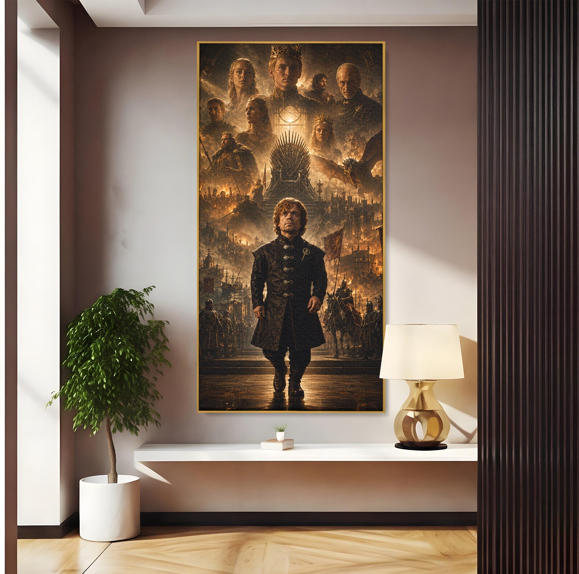 Tablou Canvas Premium LuxCanva® PI1196, Drumul Catre Coroana, Regat, Fantezie, Tron, Personaje, Dormitor, Culori Vibrante