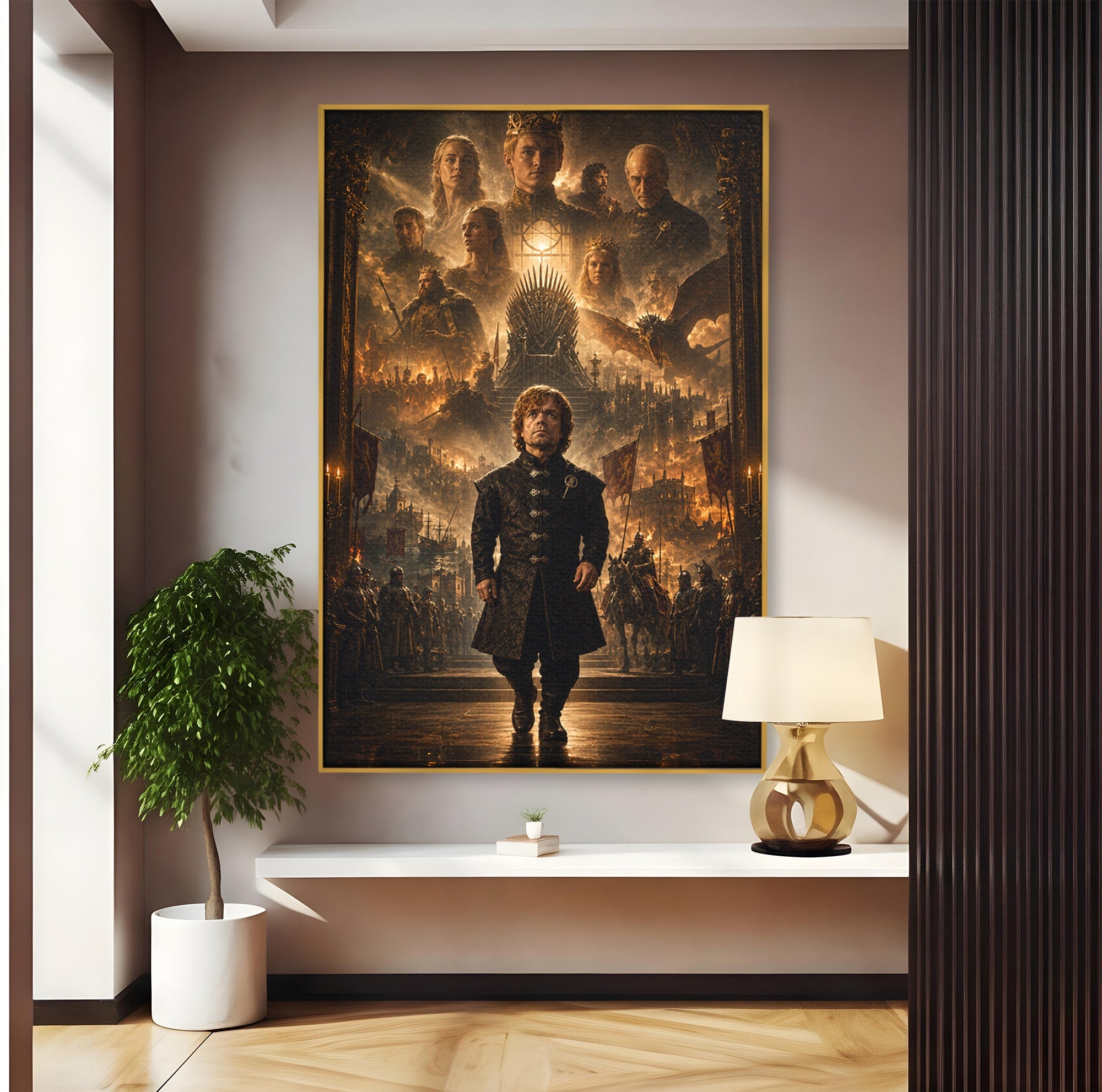 Tablou Canvas Premium LuxCanva® PI1196, Drumul Catre Coroana, Regat, Fantezie, Tron, Personaje, Dormitor, Culori Vibrante