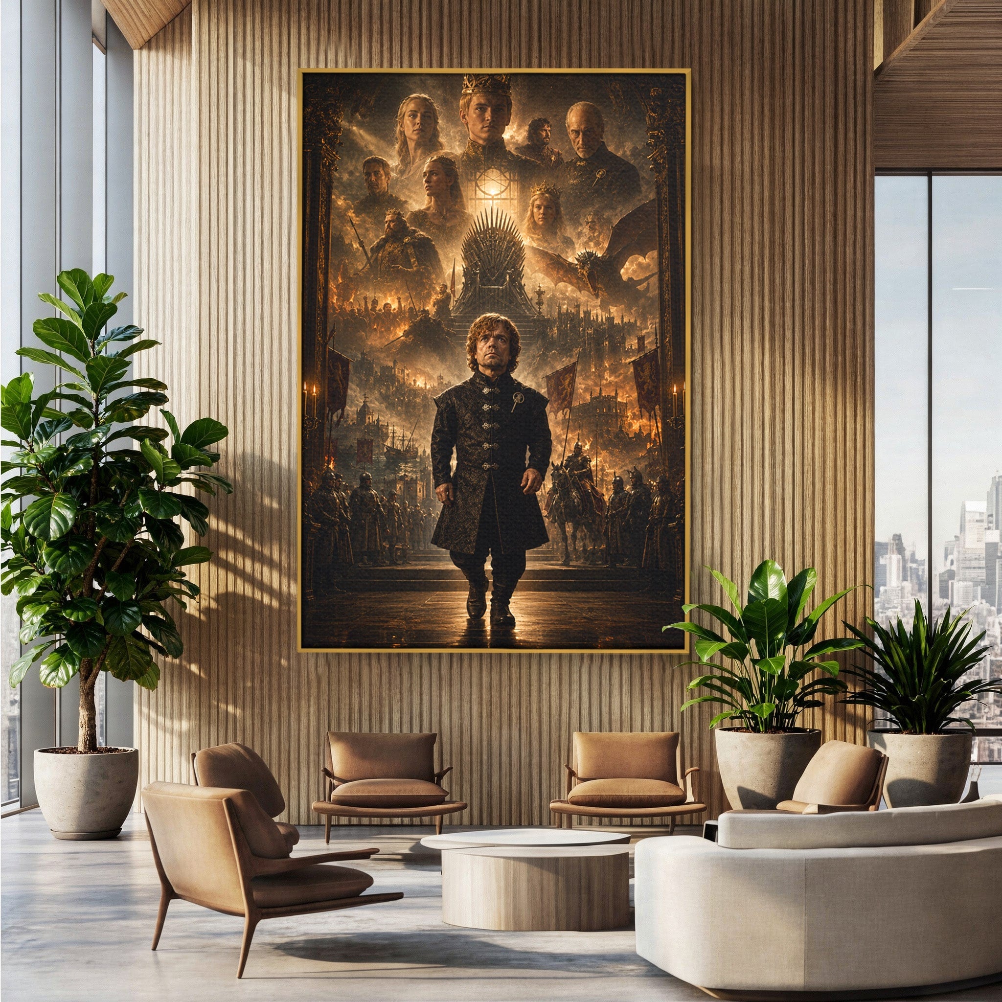 Tablou Canvas Premium LuxCanva® PI1196, Drumul Catre Coroana, Regat, Fantezie, Tron, Personaje, Dormitor, Culori Vibrante