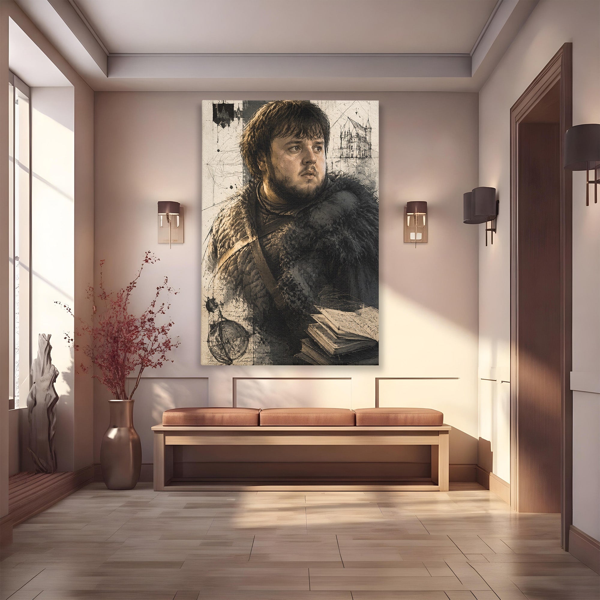 Tablou Canvas Premium LuxCanva® PI1197, Razboinic Medieval, Razboinic, Serial, Portret, Istorie, Living, Culori Vibrante