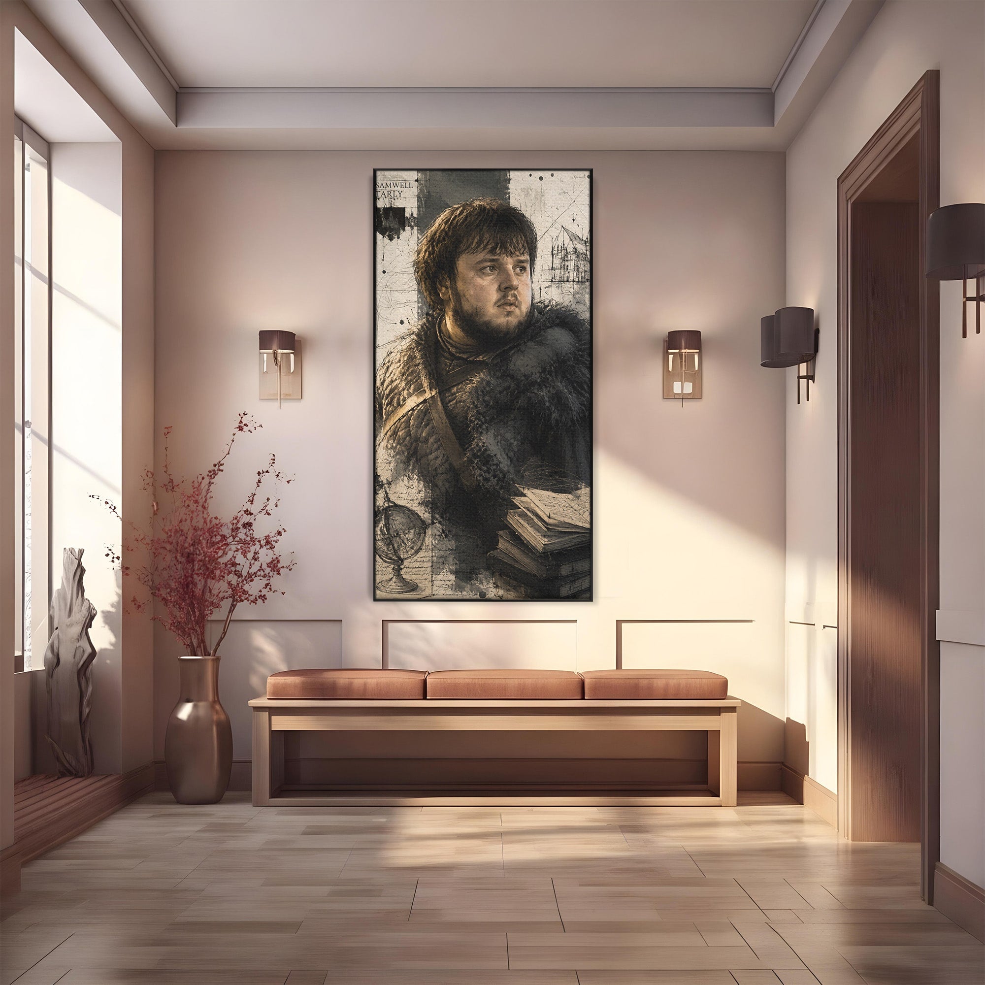 Tablou Canvas Premium LuxCanva® PI1197, Razboinic Medieval, Razboinic, Serial, Portret, Istorie, Living, Culori Vibrante