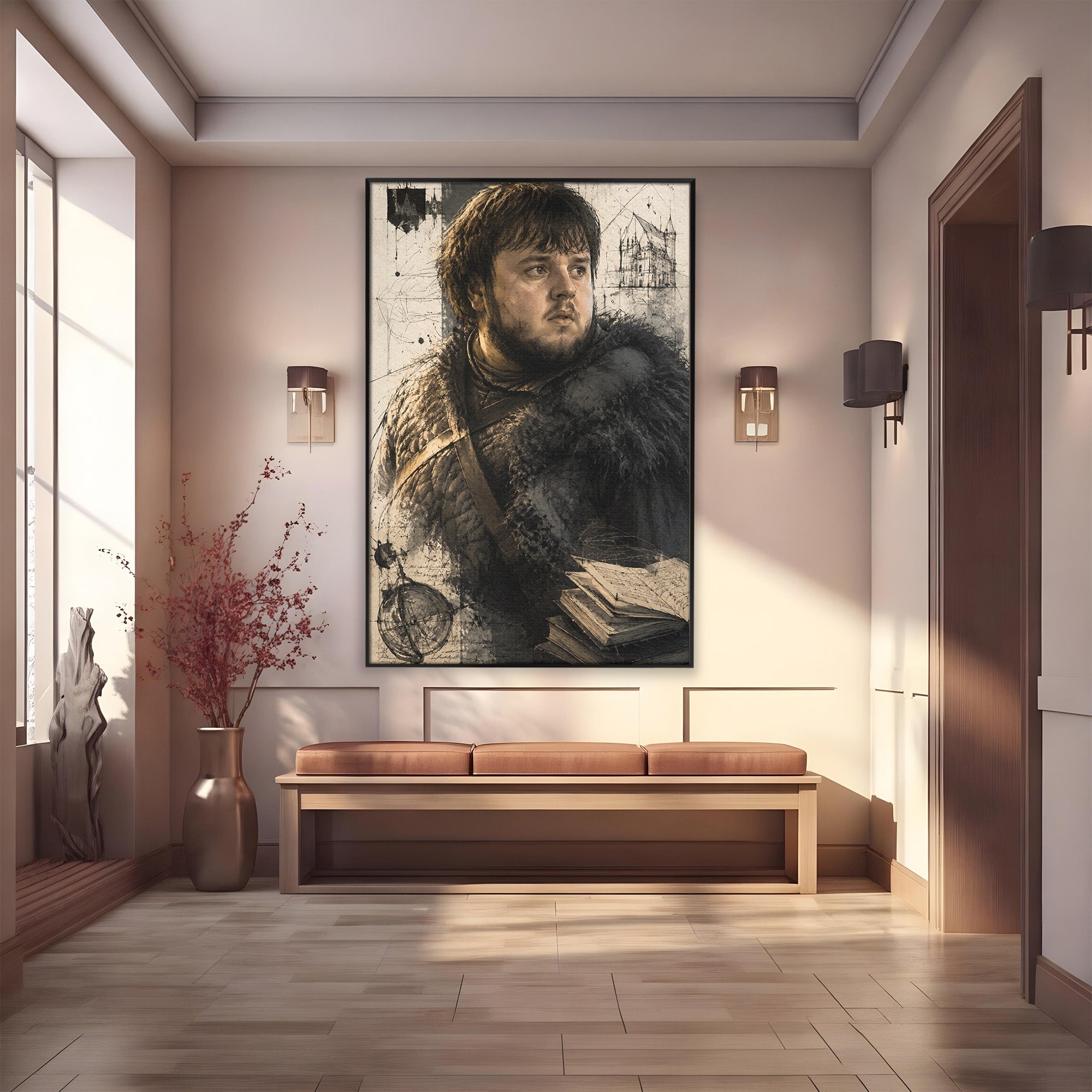 Tablou Canvas Premium LuxCanva® PI1197, Razboinic Medieval, Razboinic, Serial, Portret, Istorie, Living, Culori Vibrante