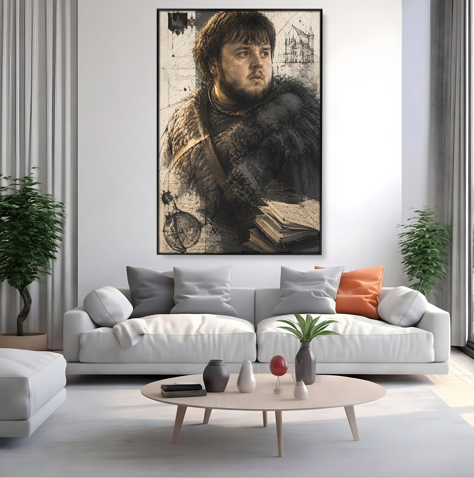 Tablou Canvas Premium LuxCanva® PI1197, Razboinic Medieval, Razboinic, Serial, Portret, Istorie, Living, Culori Vibrante
