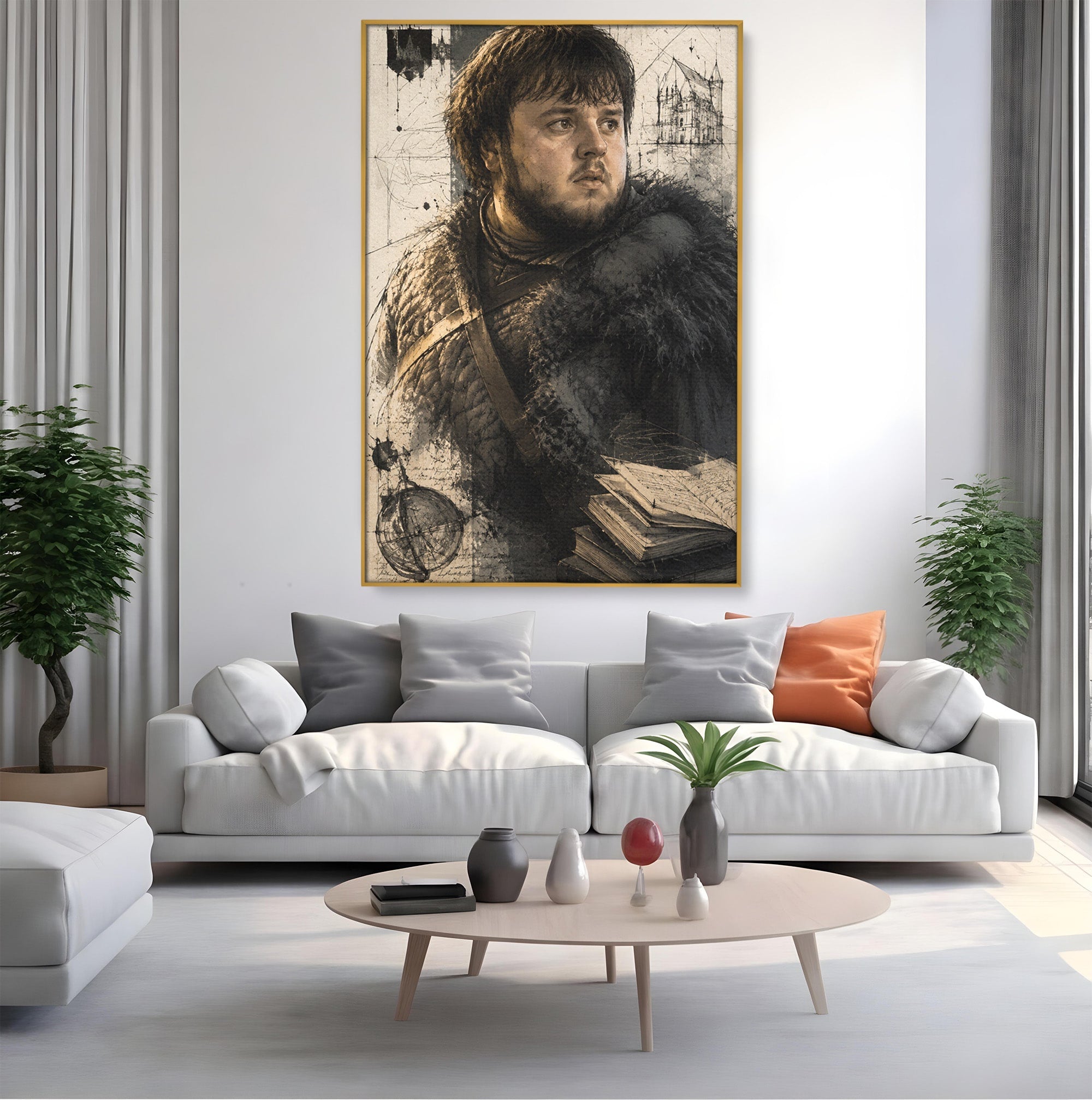 Tablou Canvas Premium LuxCanva® PI1197, Razboinic Medieval, Razboinic, Serial, Portret, Istorie, Living, Culori Vibrante