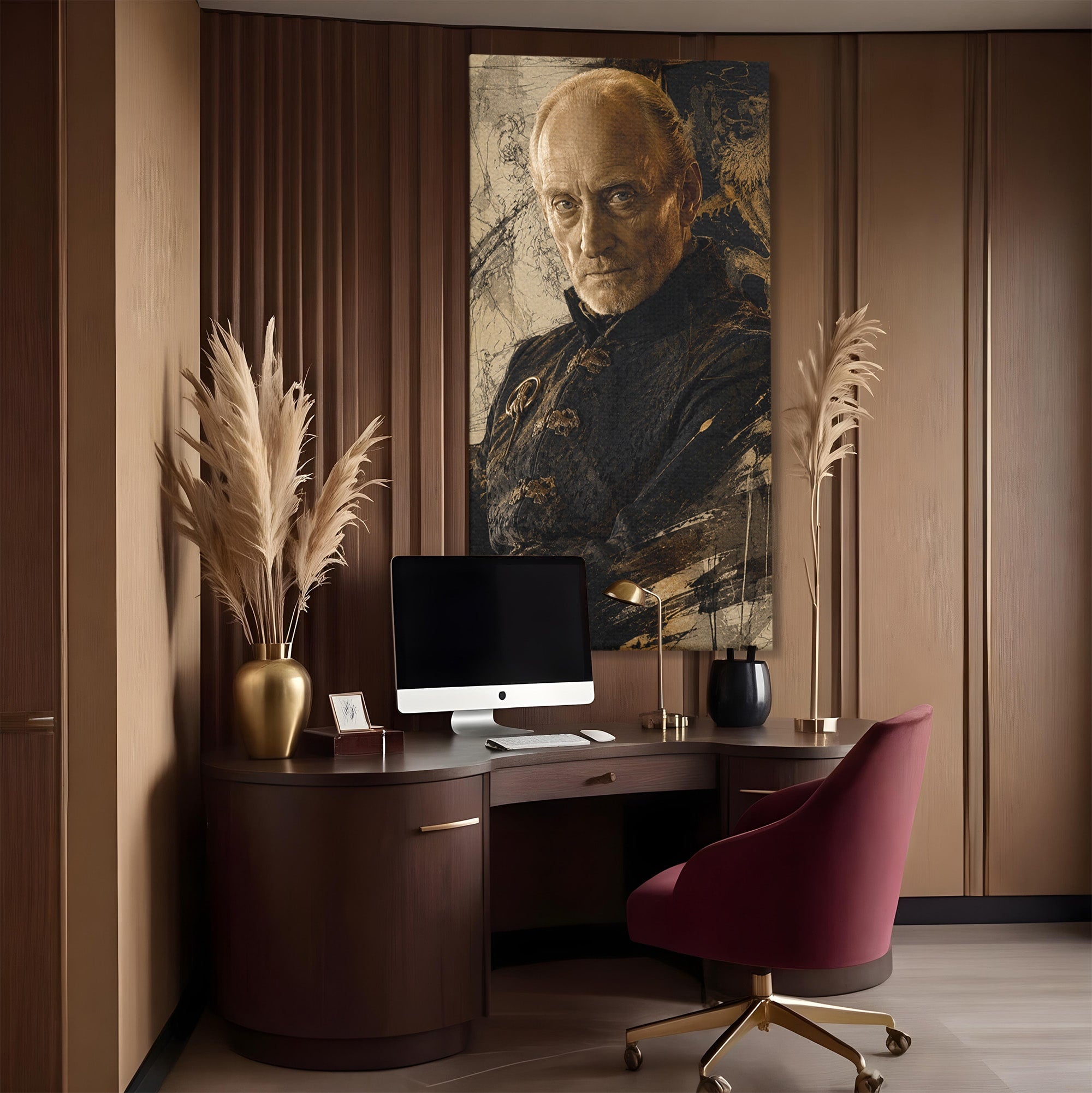 Tablou Canvas Premium LuxCanva® PI1199, Tywin Lannister, Noblete, Privirire, Portret, Regal, Clasic, Living, Culori Vibrante