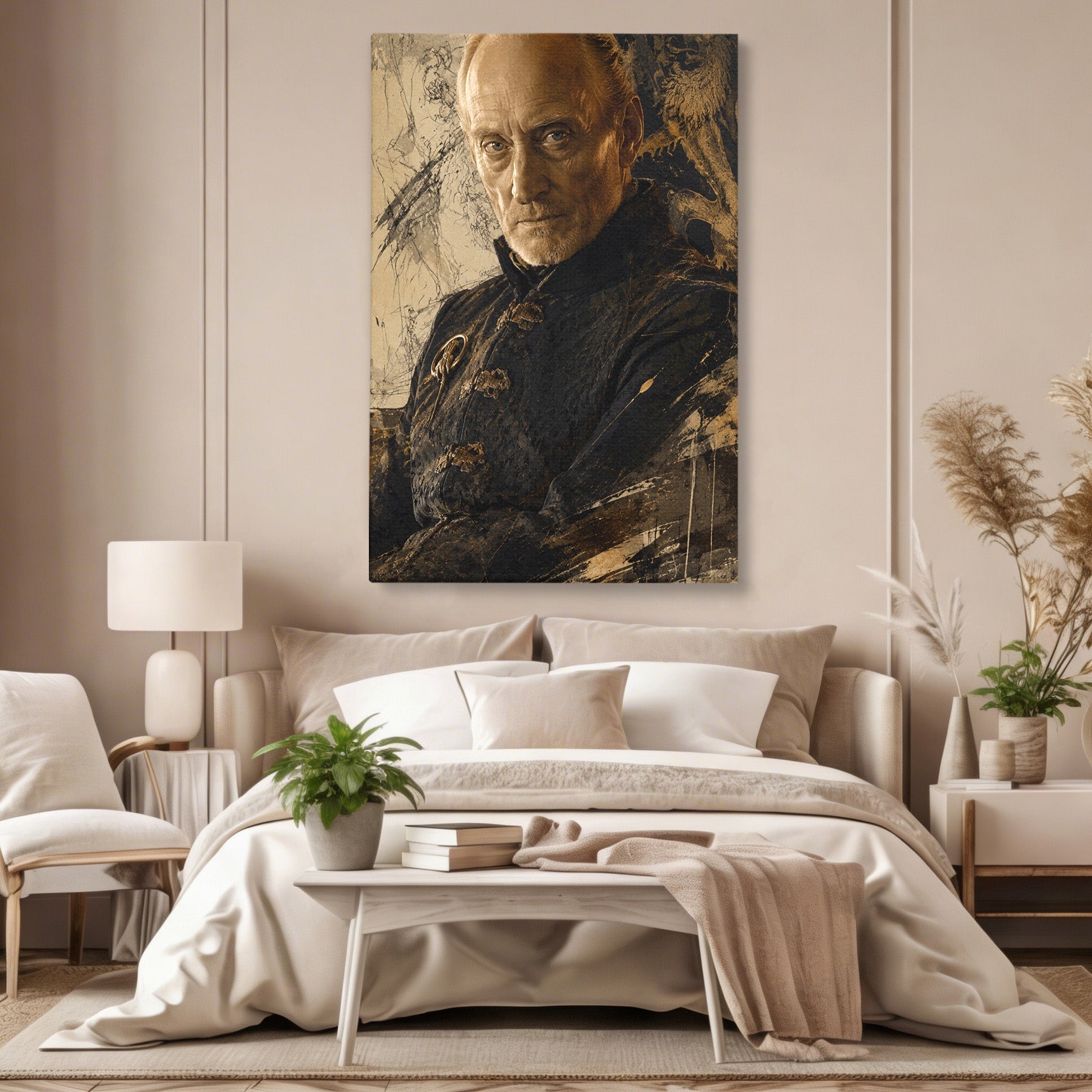 Tablou Canvas Premium LuxCanva® PI1199, Tywin Lannister, Noblete, Privirire, Portret, Regal, Clasic, Living, Culori Vibrante