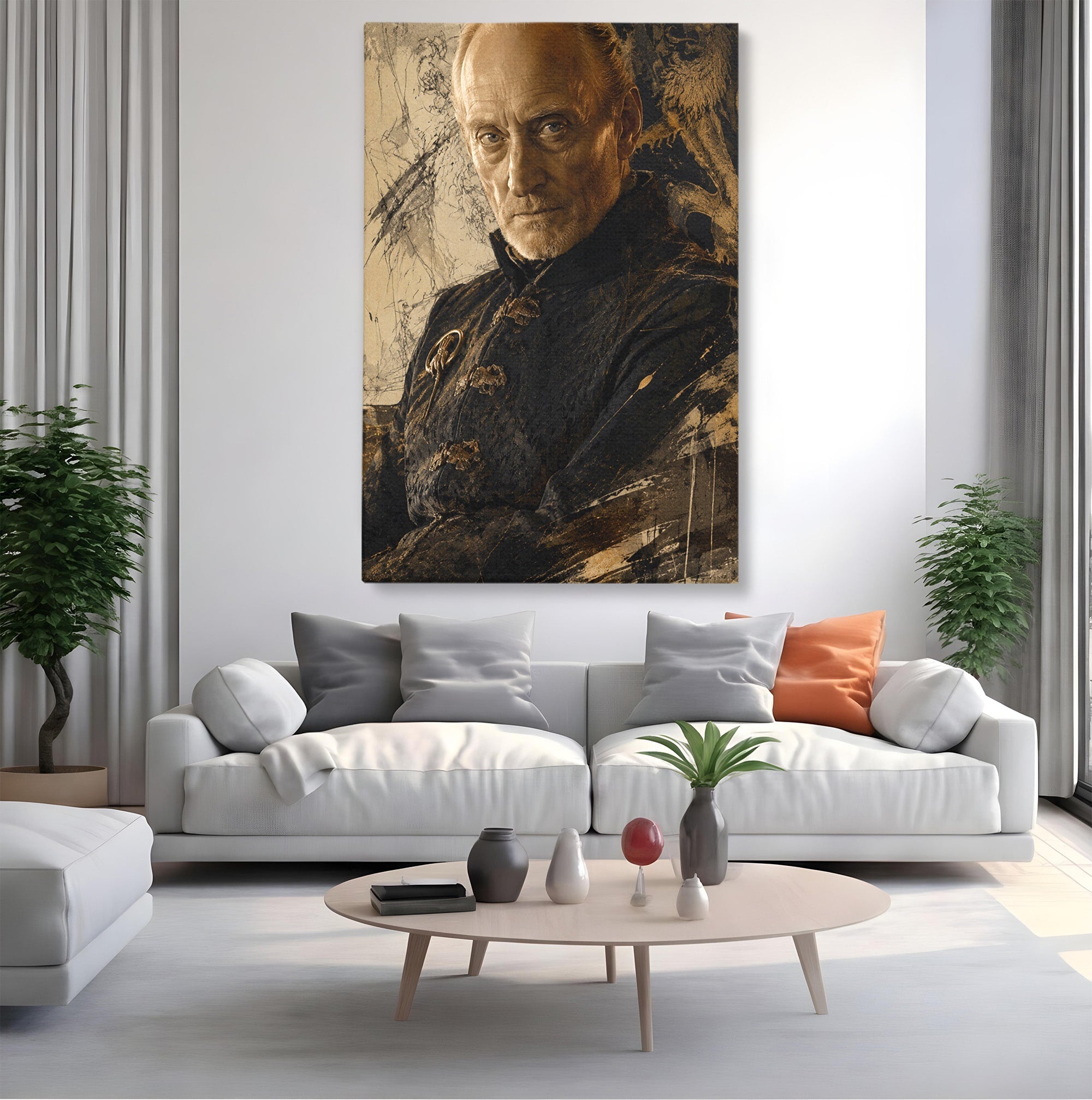 Tablou Canvas Premium LuxCanva® PI1199, Tywin Lannister, Noblete, Privirire, Portret, Regal, Clasic, Living, Culori Vibrante