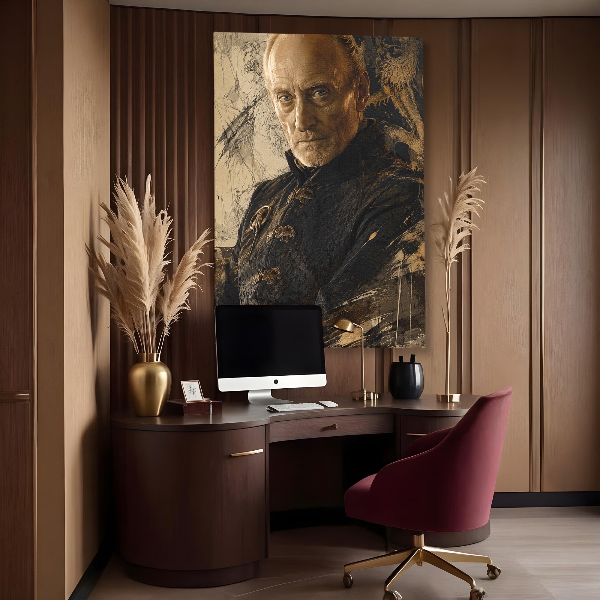 Tablou Canvas Premium LuxCanva® PI1199, Tywin Lannister, Noblete, Privirire, Portret, Regal, Clasic, Living, Culori Vibrante