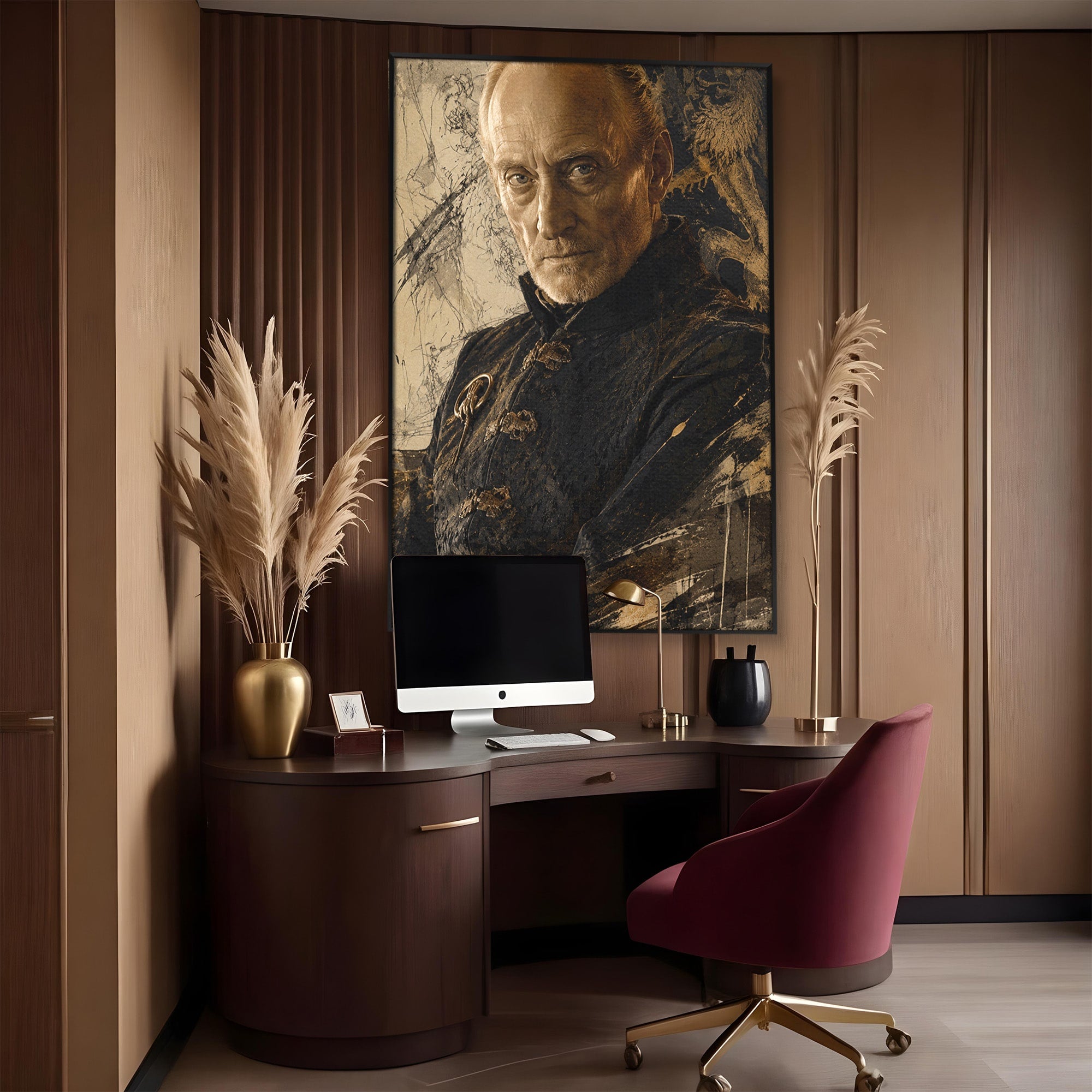 Tablou Canvas Premium LuxCanva® PI1199, Tywin Lannister, Noblete, Privirire, Portret, Regal, Clasic, Living, Culori Vibrante