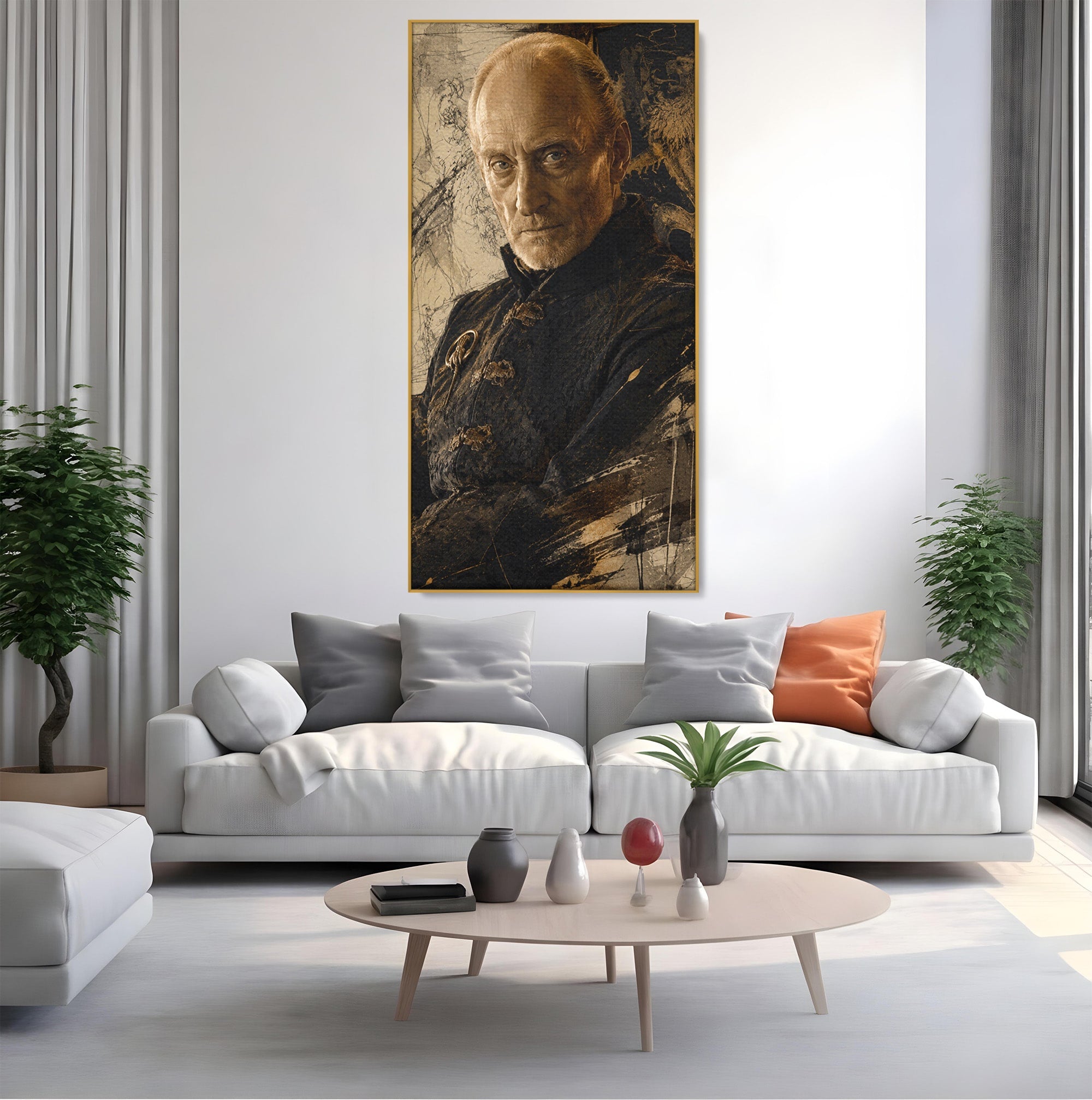 Tablou Canvas Premium LuxCanva® PI1199, Tywin Lannister, Noblete, Privirire, Portret, Regal, Clasic, Living, Culori Vibrante