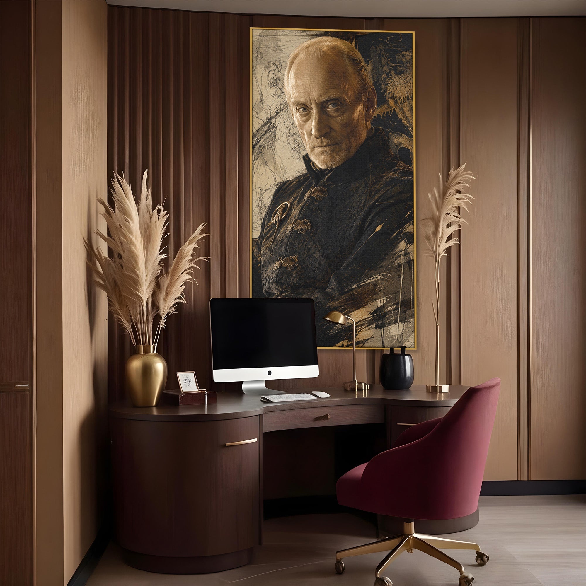 Tablou Canvas Premium LuxCanva® PI1199, Tywin Lannister, Noblete, Privirire, Portret, Regal, Clasic, Living, Culori Vibrante
