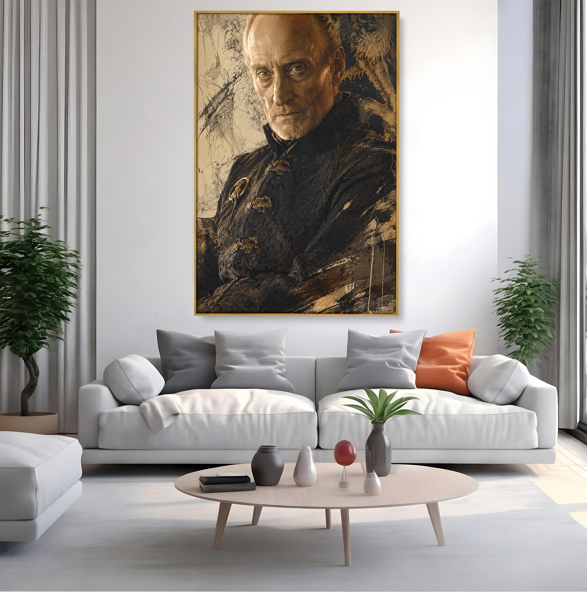 Tablou Canvas Premium LuxCanva® PI1199, Tywin Lannister, Noblete, Privirire, Portret, Regal, Clasic, Living, Culori Vibrante
