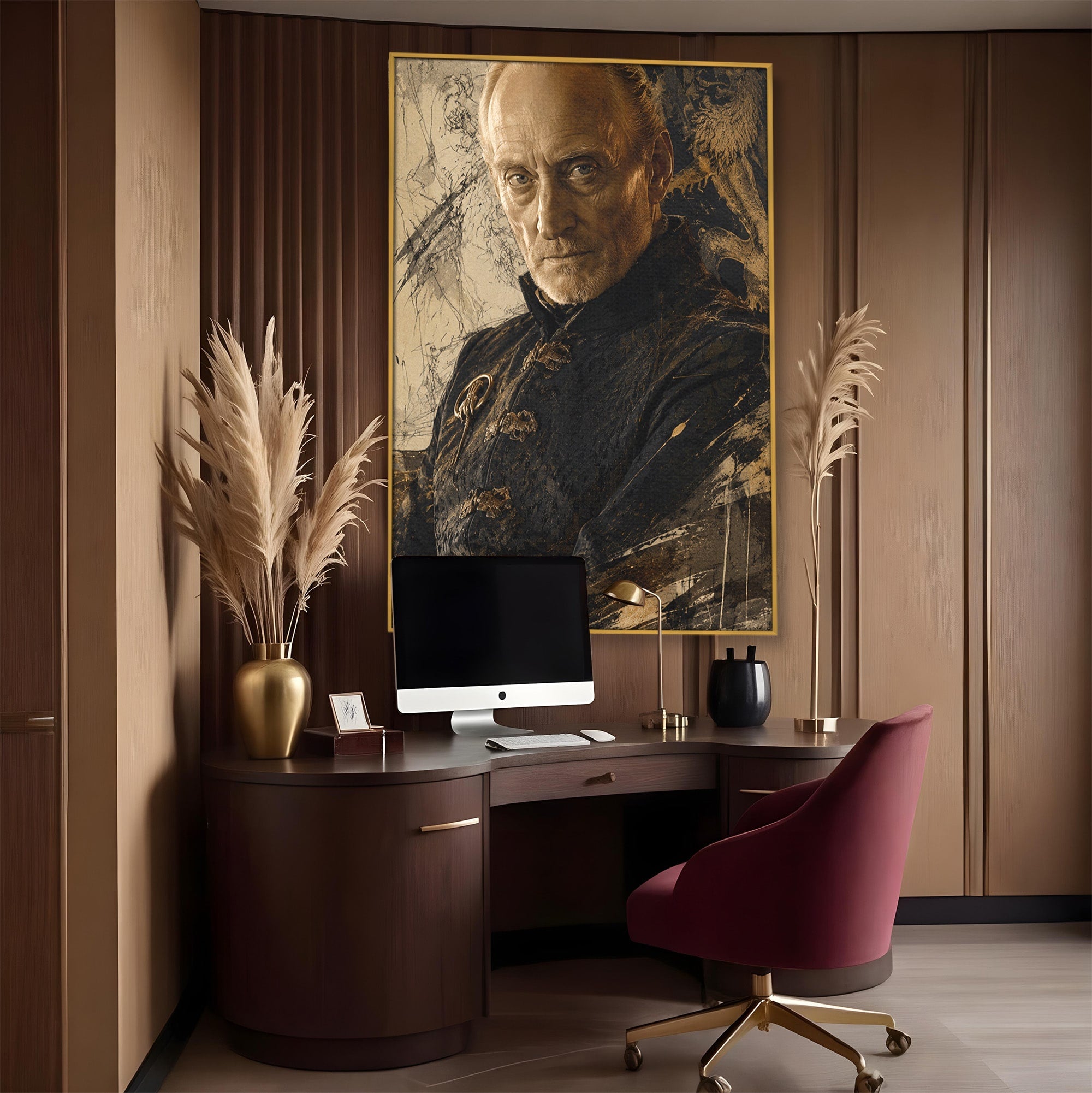 Tablou Canvas Premium LuxCanva® PI1199, Tywin Lannister, Noblete, Privirire, Portret, Regal, Clasic, Living, Culori Vibrante