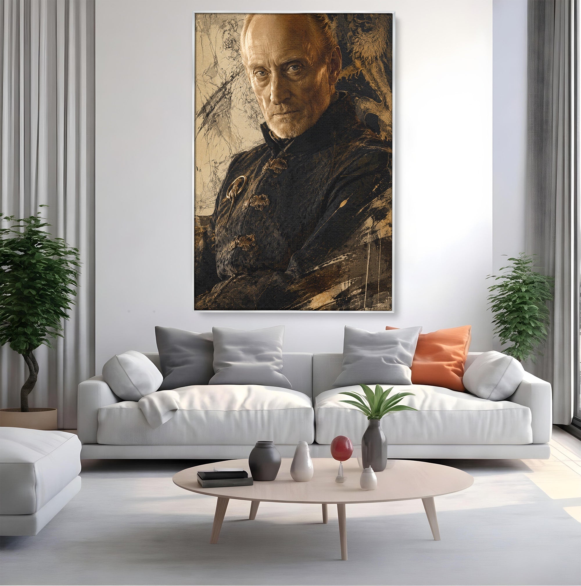 Tablou Canvas Premium LuxCanva® PI1199, Tywin Lannister, Noblete, Privirire, Portret, Regal, Clasic, Living, Culori Vibrante