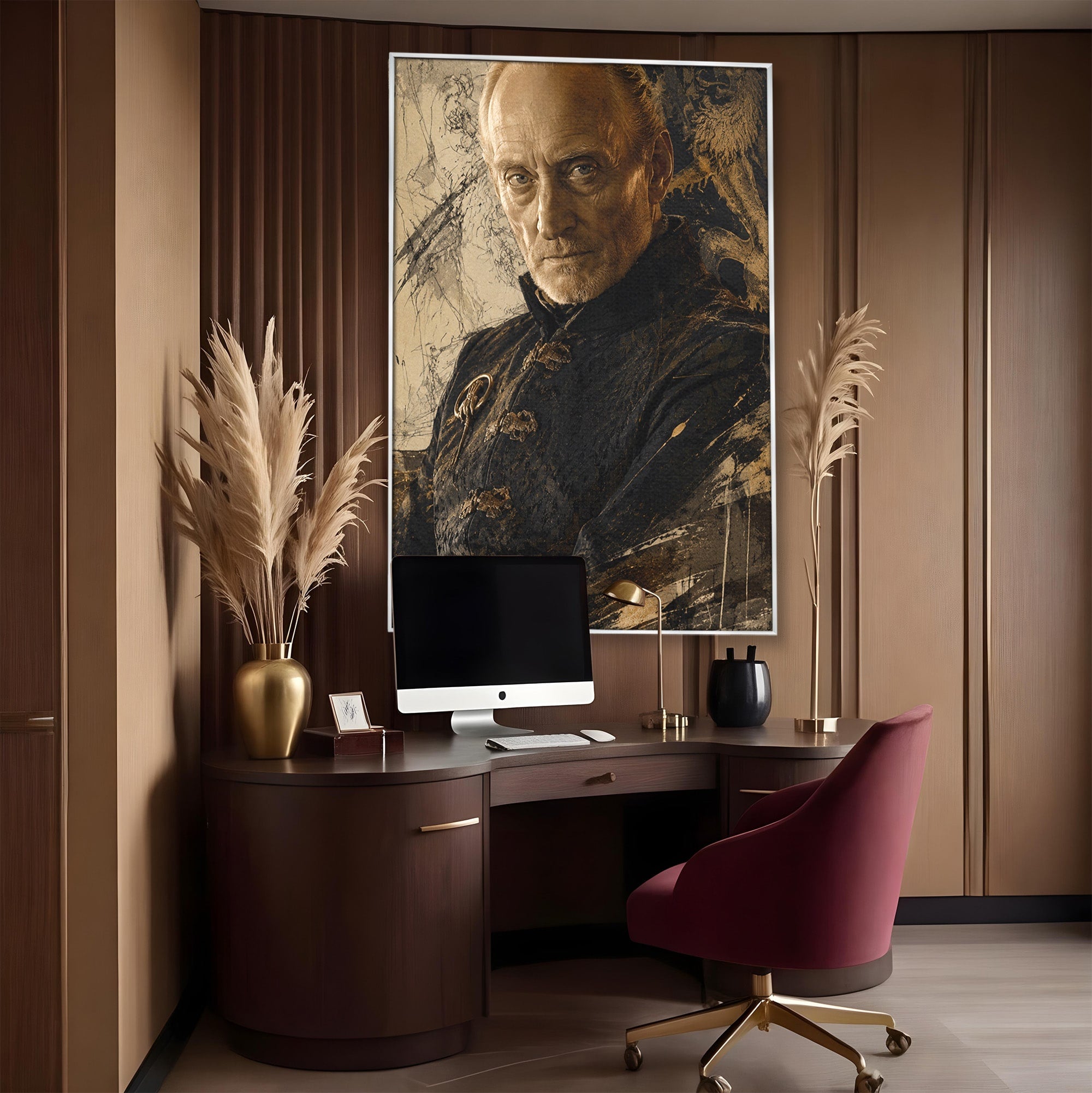 Tablou Canvas Premium LuxCanva® PI1199, Tywin Lannister, Noblete, Privirire, Portret, Regal, Clasic, Living, Culori Vibrante