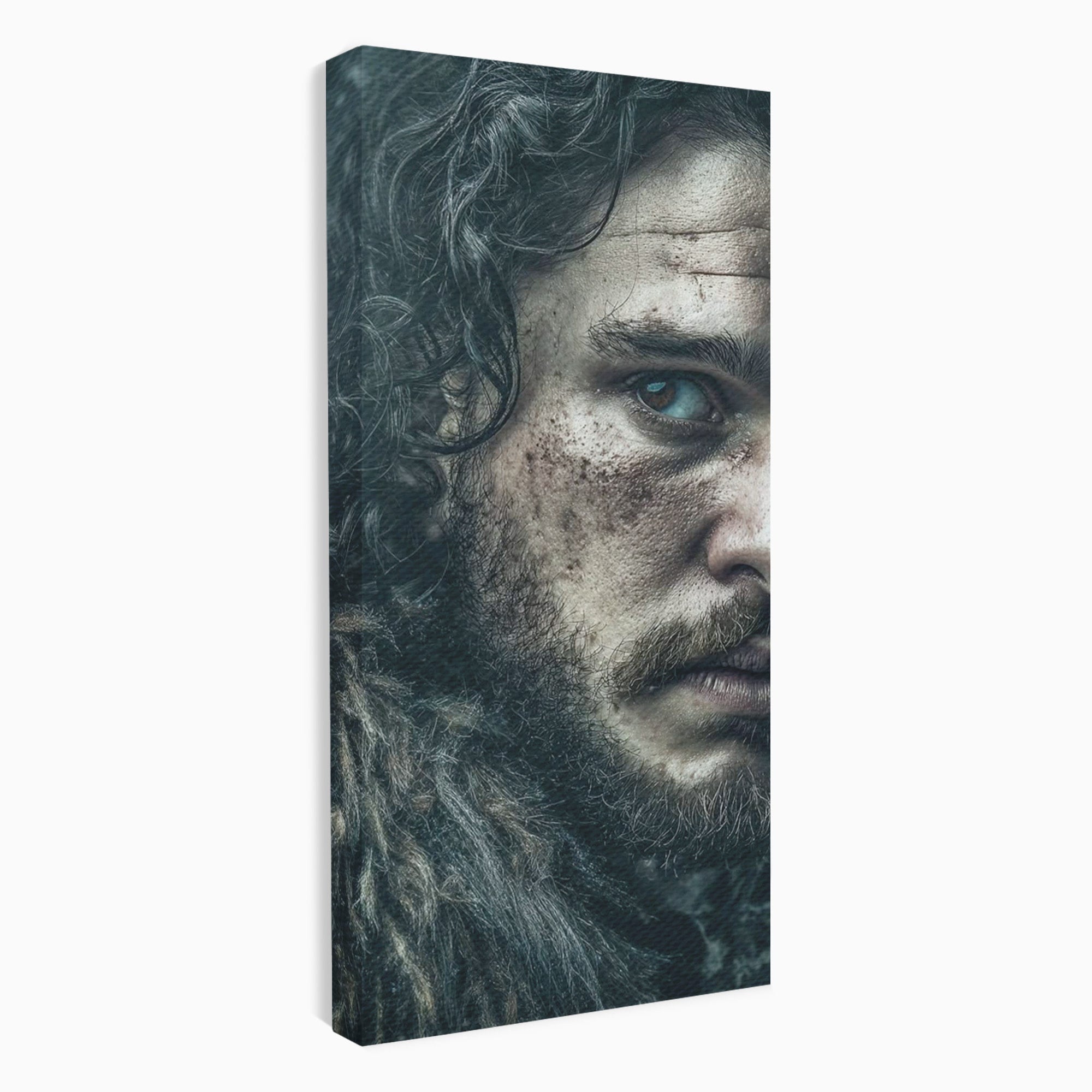 Tablou Canvas Premium LuxCanva® PI1200, Privirea lui Snow, Chip, Razboinic, Nordic, Mister, Intensitate, Living, Dormitor, Culori Vibrante