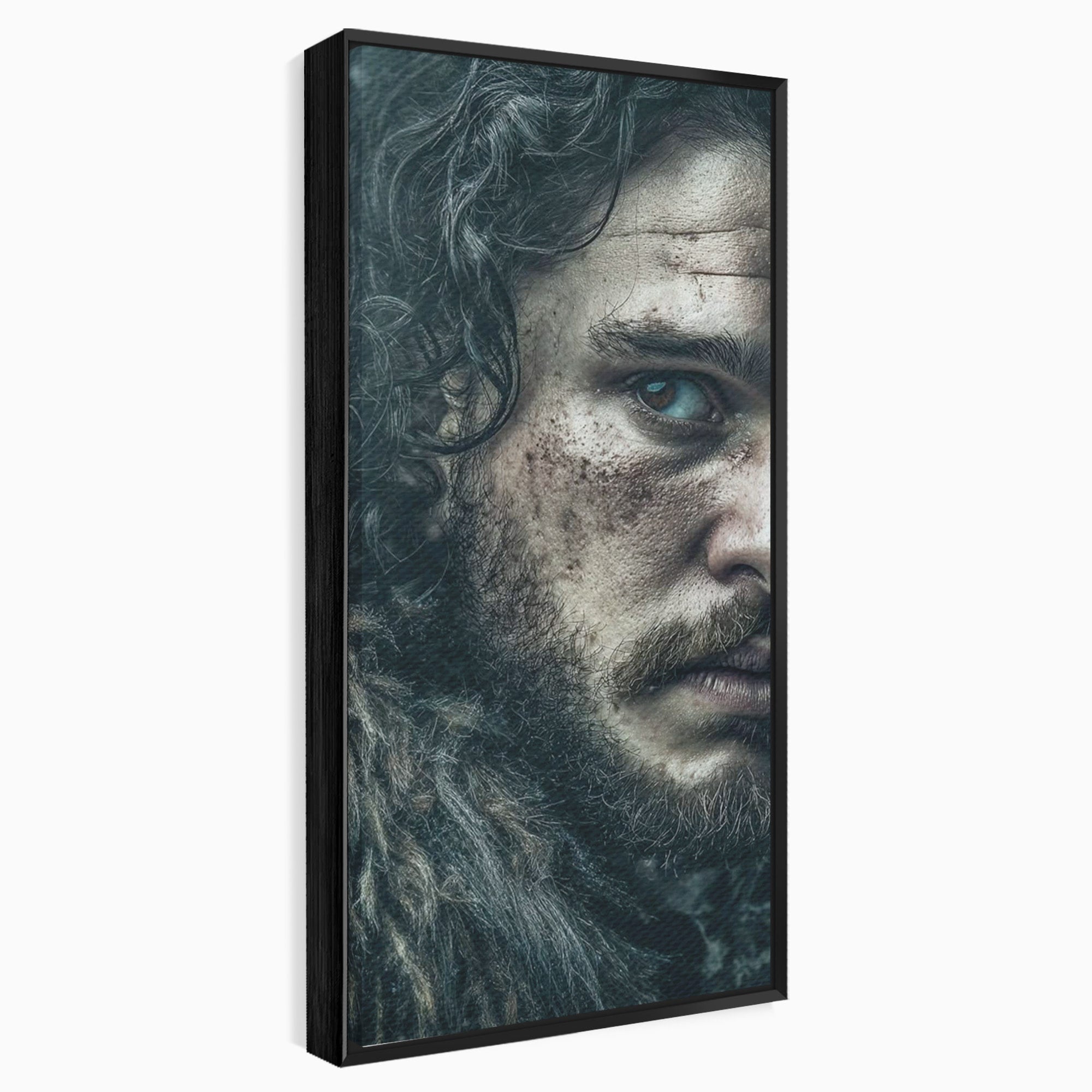 Tablou Canvas Premium LuxCanva® PI1200, Privirea lui Snow, Chip, Razboinic, Nordic, Mister, Intensitate, Living, Dormitor, Culori Vibrante