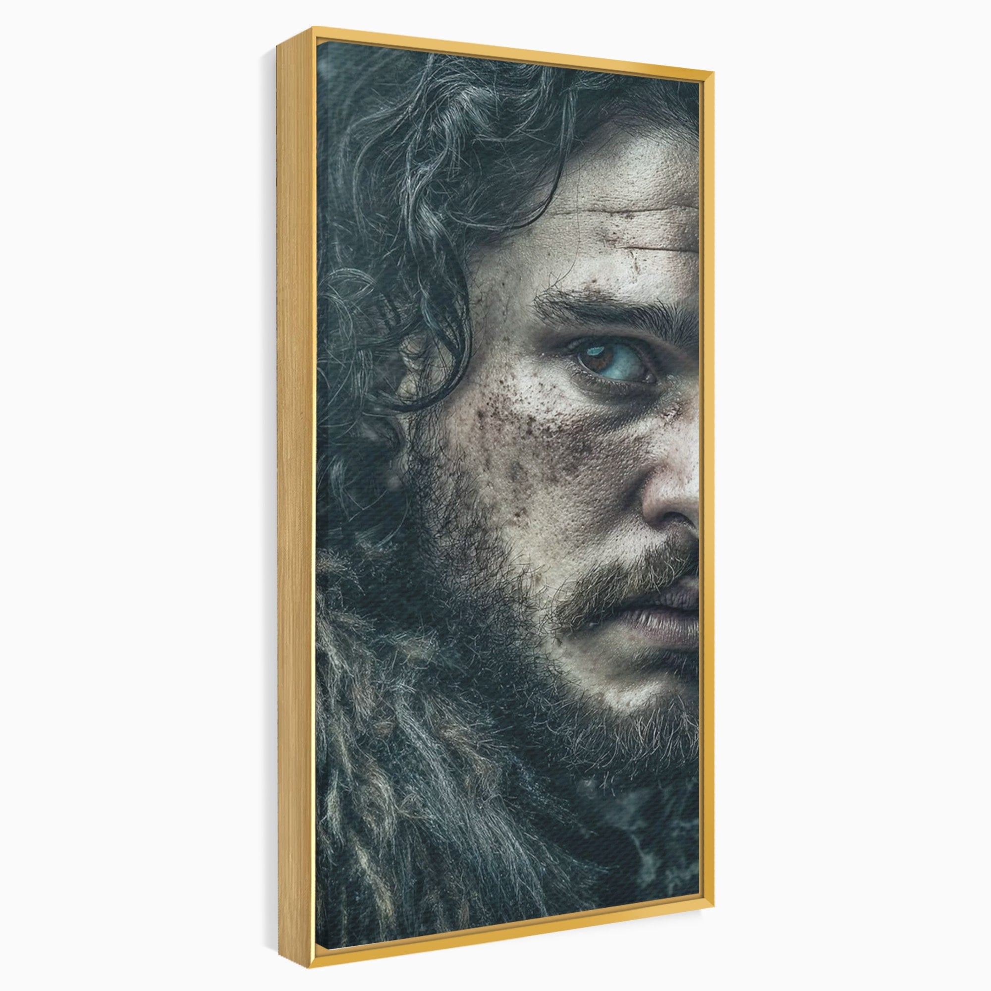 Tablou Canvas Premium LuxCanva® PI1200, Privirea lui Snow, Chip, Razboinic, Nordic, Mister, Intensitate, Living, Dormitor, Culori Vibrante