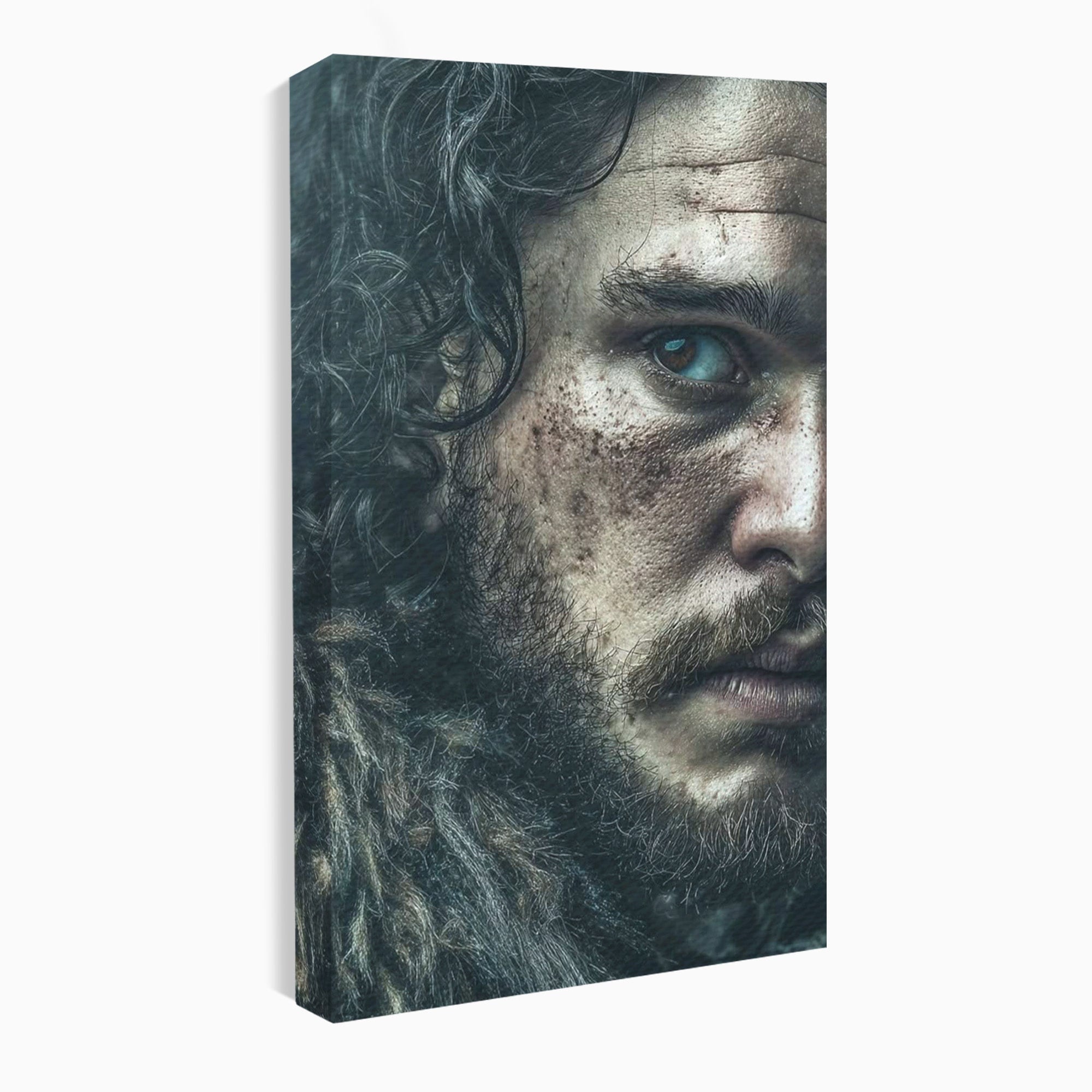 Tablou Canvas Premium LuxCanva® PI1200, Privirea lui Snow, Chip, Razboinic, Nordic, Mister, Intensitate, Living, Dormitor, Culori Vibrante