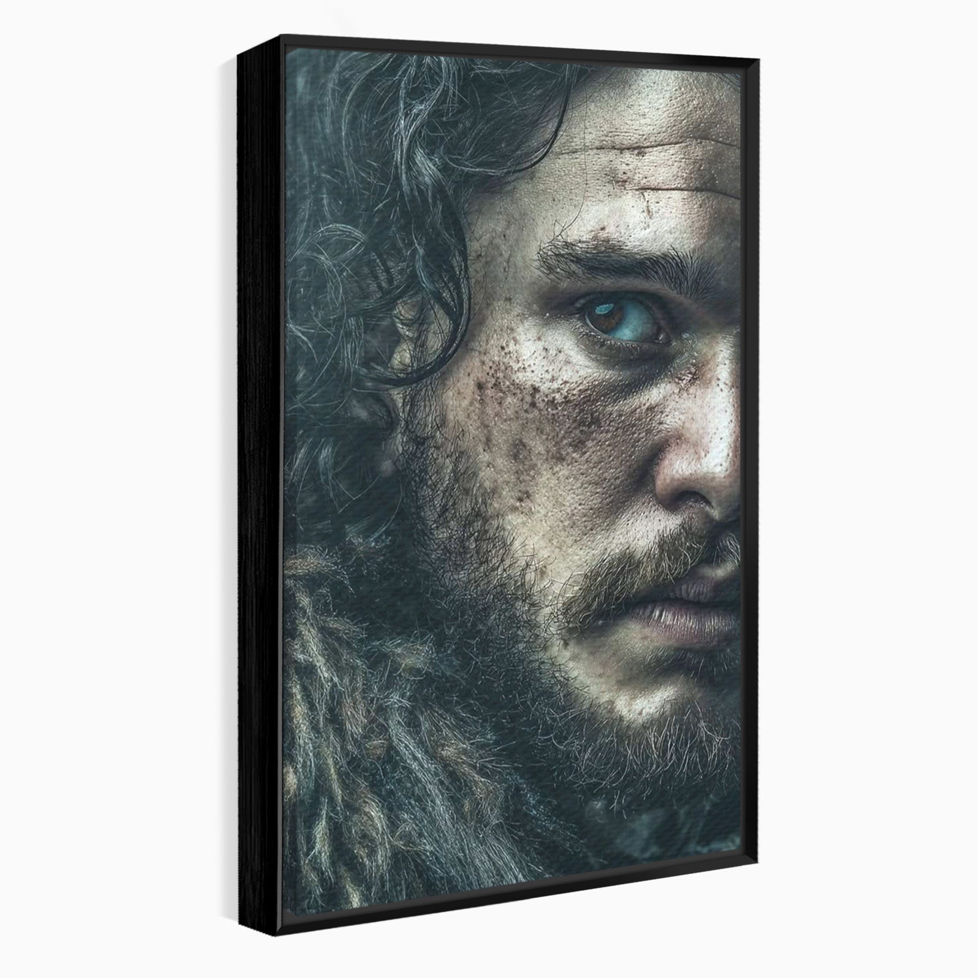Tablou Canvas Premium LuxCanva® PI1200, Privirea lui Snow, Chip, Razboinic, Nordic, Mister, Intensitate, Living, Dormitor, Culori Vibrante