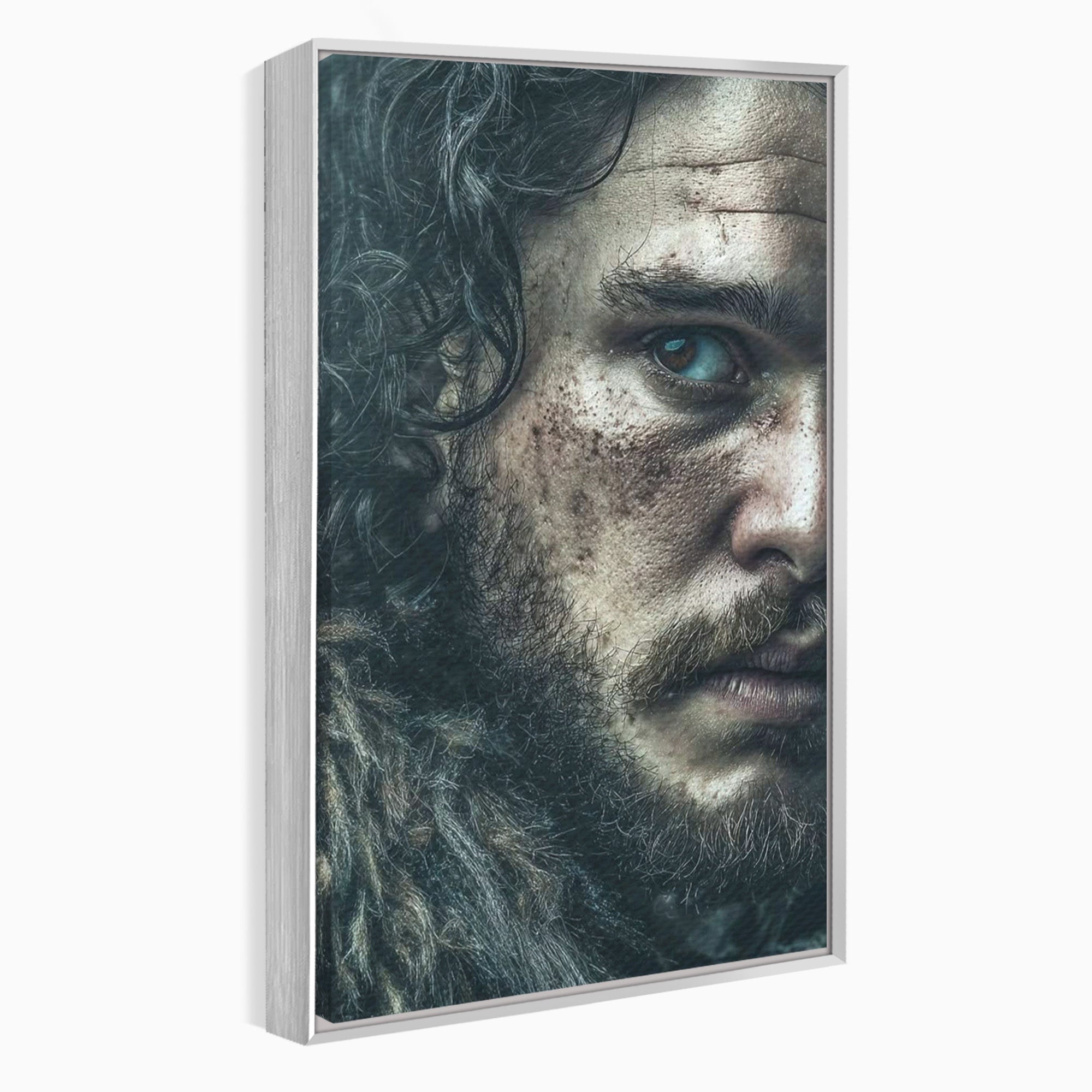 Tablou Canvas Premium LuxCanva® PI1200, Privirea lui Snow, Chip, Razboinic, Nordic, Mister, Intensitate, Living, Dormitor, Culori Vibrante