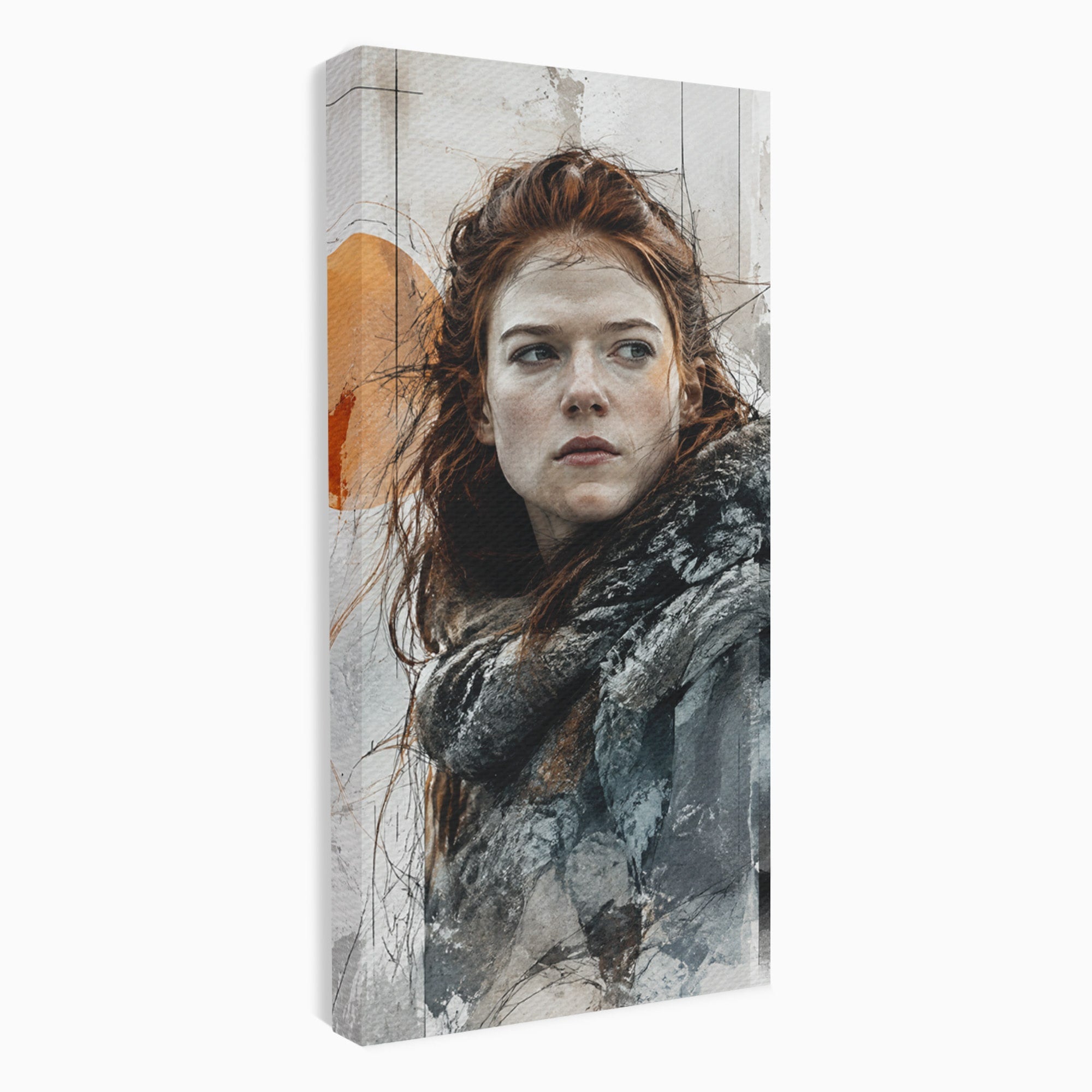 Tablou Canvas Premium LuxCanva® PI1201, Luptatoare cu Par Rosu, Portret, Femeie, Contemporan, Arta, Emotie, Living, Birou, Culori Vibrante