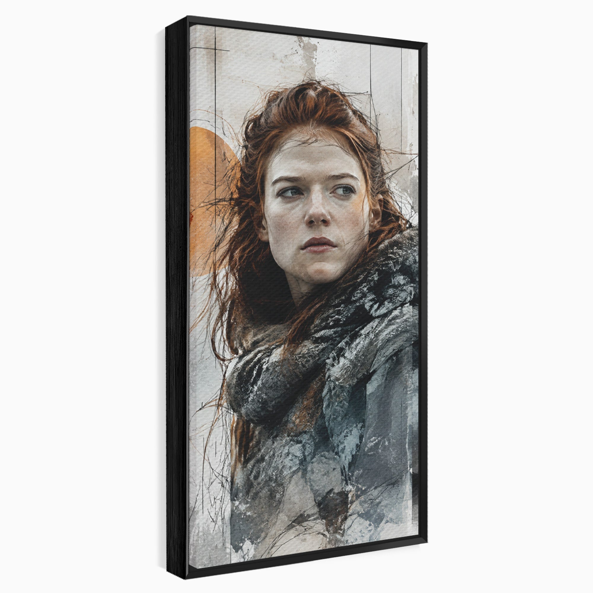 Tablou Canvas Premium LuxCanva® PI1201, Luptatoare cu Par Rosu, Portret, Femeie, Contemporan, Arta, Emotie, Living, Birou, Culori Vibrante