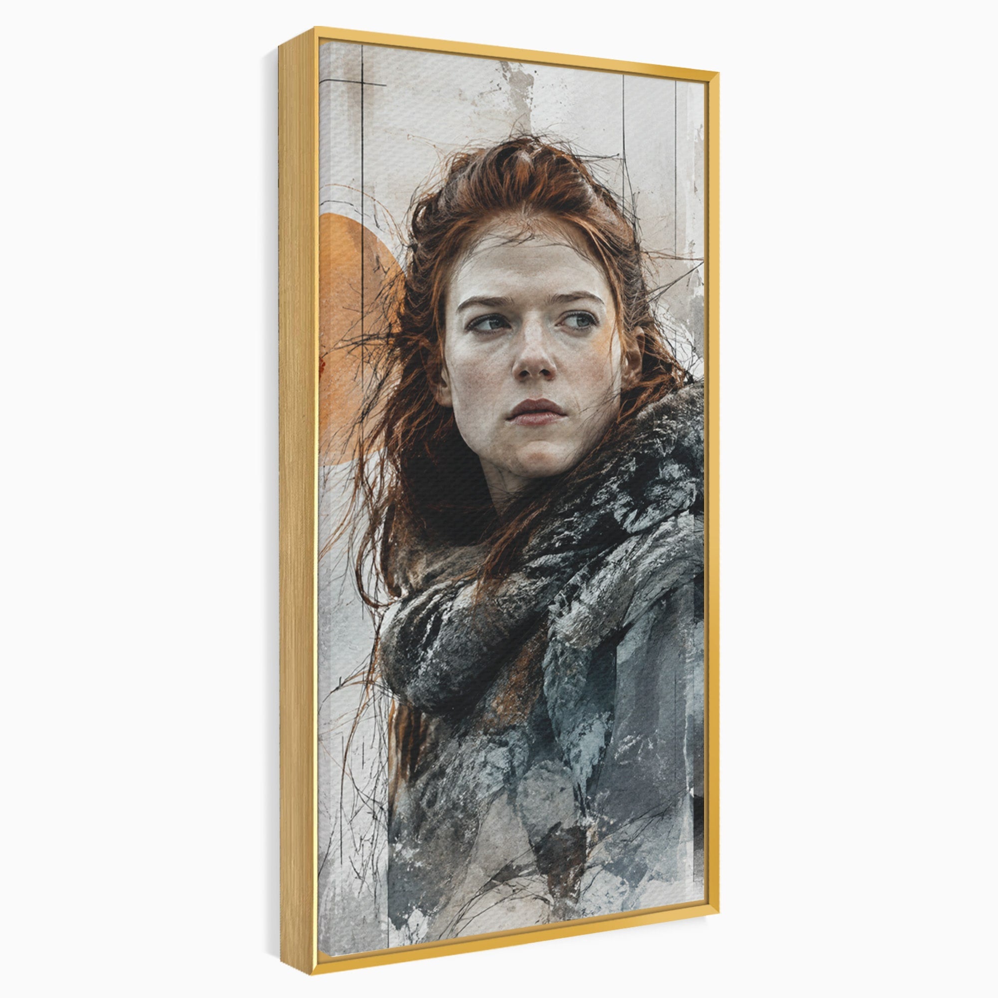 Tablou Canvas Premium LuxCanva® PI1201, Luptatoare cu Par Rosu, Portret, Femeie, Contemporan, Arta, Emotie, Living, Birou, Culori Vibrante