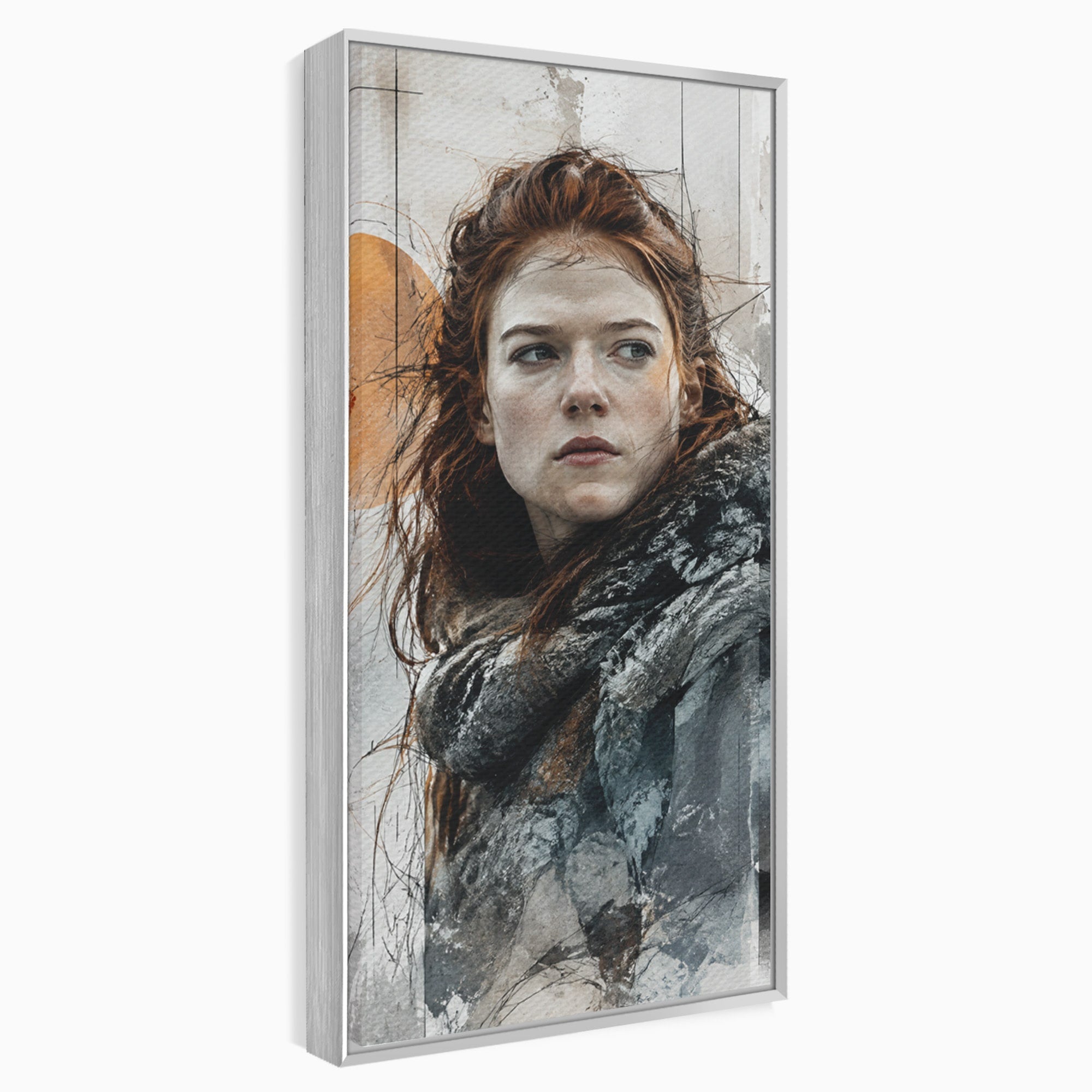 Tablou Canvas Premium LuxCanva® PI1201, Luptatoare cu Par Rosu, Portret, Femeie, Contemporan, Arta, Emotie, Living, Birou, Culori Vibrante