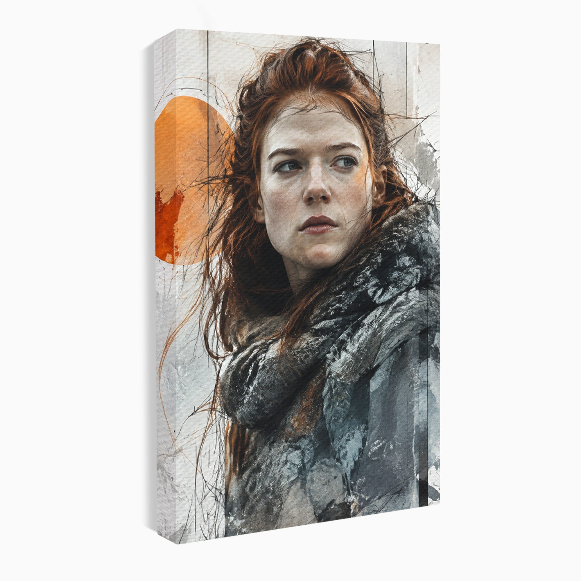 Tablou Canvas Premium LuxCanva® PI1201, Luptatoare cu Par Rosu, Portret, Femeie, Contemporan, Arta, Emotie, Living, Birou, Culori Vibrante