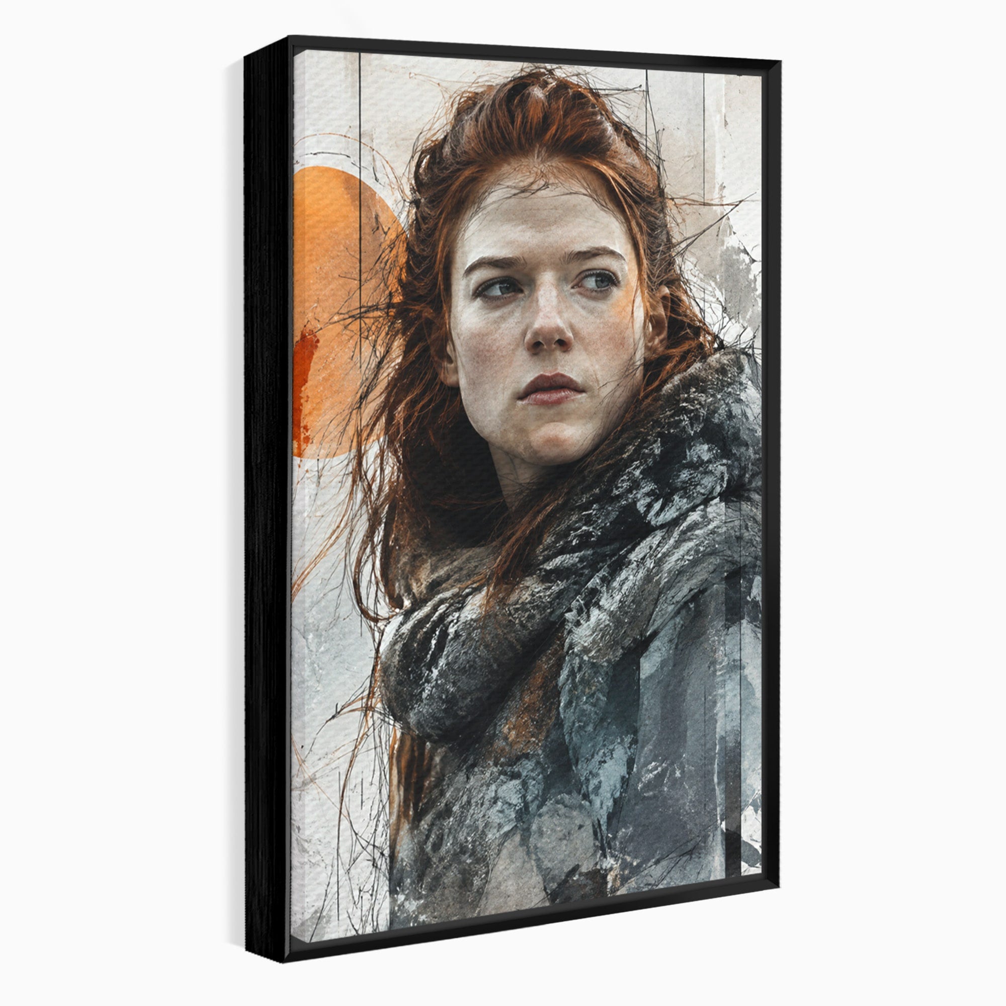 Tablou Canvas Premium LuxCanva® PI1201, Luptatoare cu Par Rosu, Portret, Femeie, Contemporan, Arta, Emotie, Living, Birou, Culori Vibrante