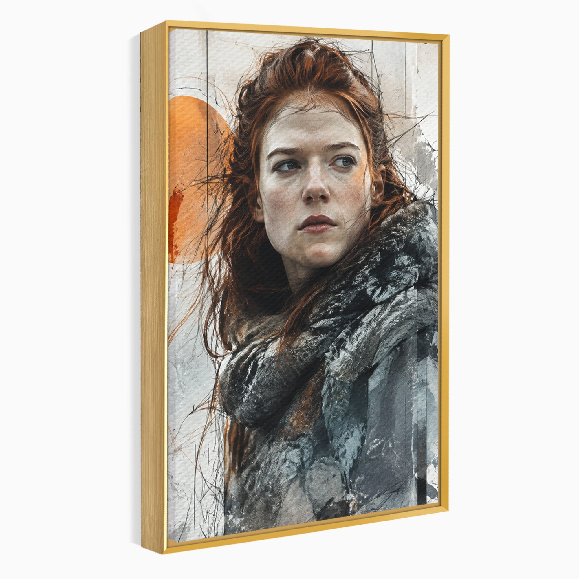 Tablou Canvas Premium LuxCanva® PI1201, Luptatoare cu Par Rosu, Portret, Femeie, Contemporan, Arta, Emotie, Living, Birou, Culori Vibrante