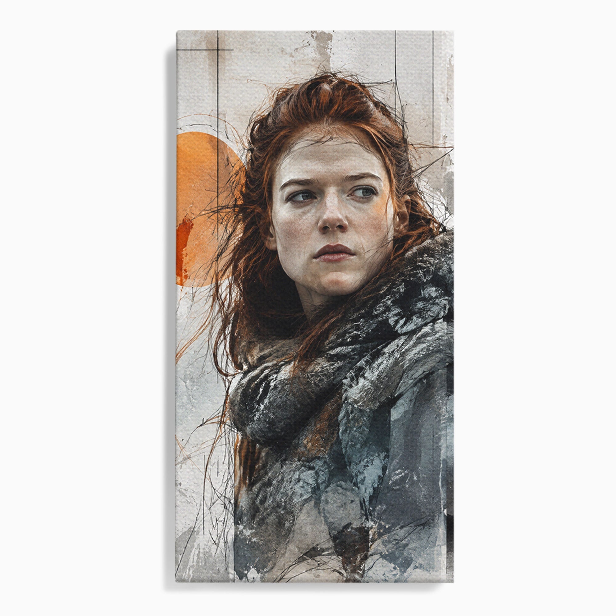 Tablou Canvas Premium LuxCanva® PI1201, Luptatoare cu Par Rosu, Portret, Femeie, Contemporan, Arta, Emotie, Living, Birou, Culori Vibrante