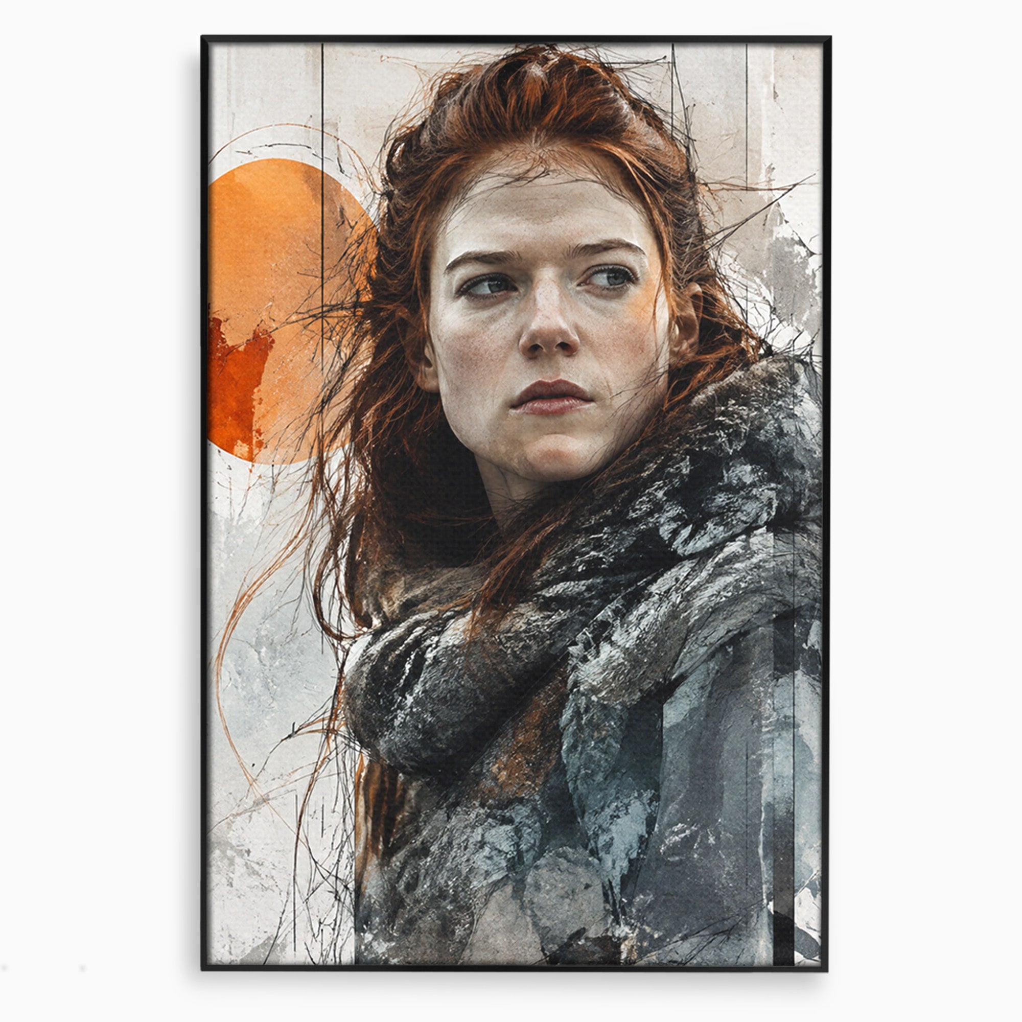 Tablou Canvas Premium LuxCanva® PI1201, Luptatoare cu Par Rosu, Portret, Femeie, Contemporan, Arta, Emotie, Living, Birou, Culori Vibrante