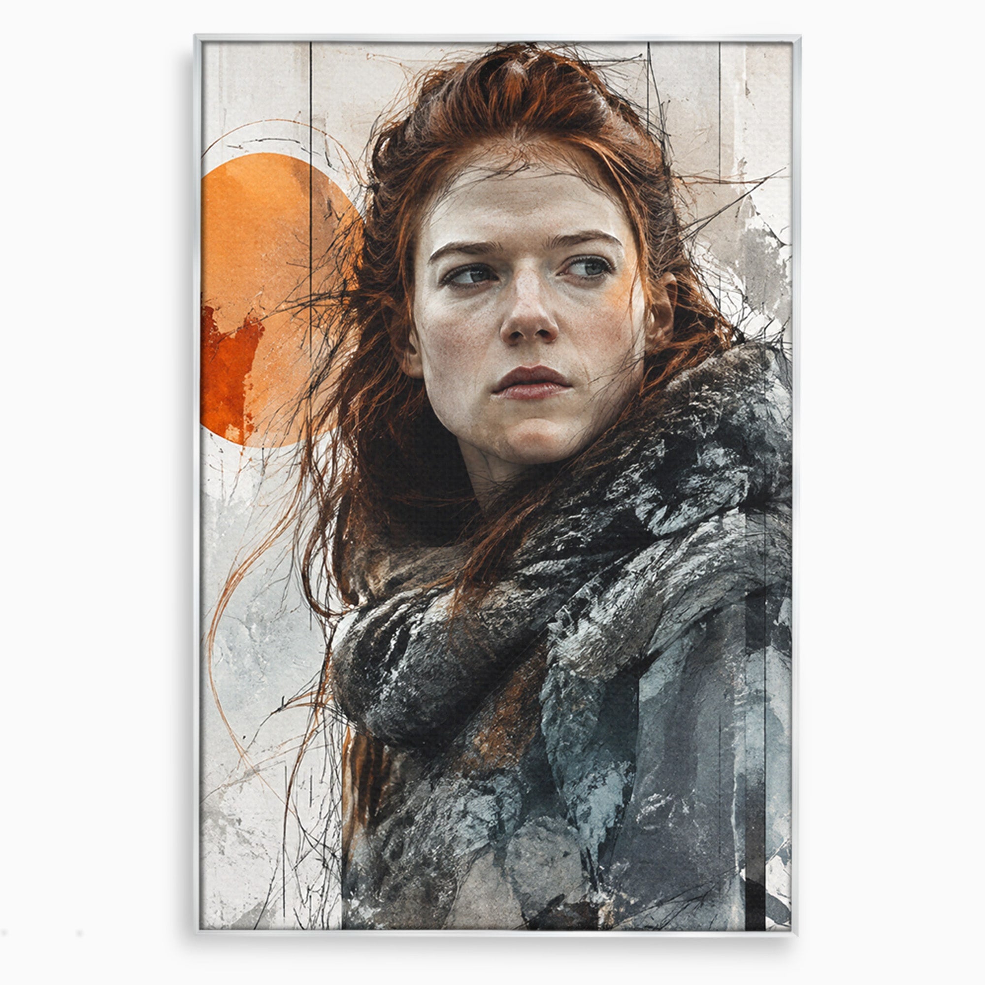 Tablou Canvas Premium LuxCanva® PI1201, Luptatoare cu Par Rosu, Portret, Femeie, Contemporan, Arta, Emotie, Living, Birou, Culori Vibrante