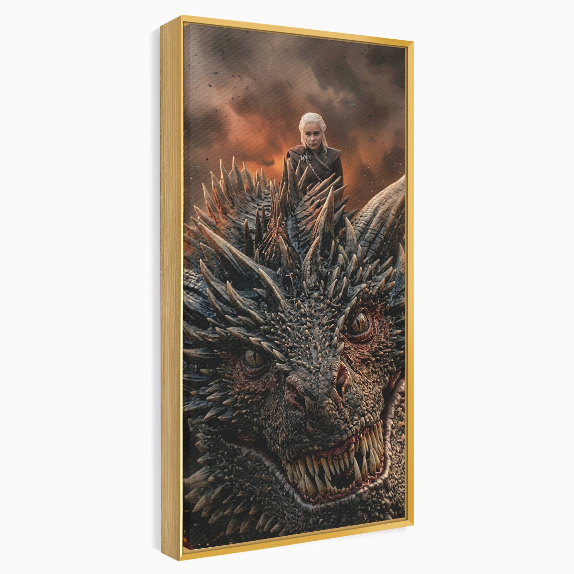 Tablou Canvas Premium LuxCanva® PI1202, Dragon In Zbor, Daenerys, Fantezie, Aventura, Epica, Dormitor, Culori Vibrante