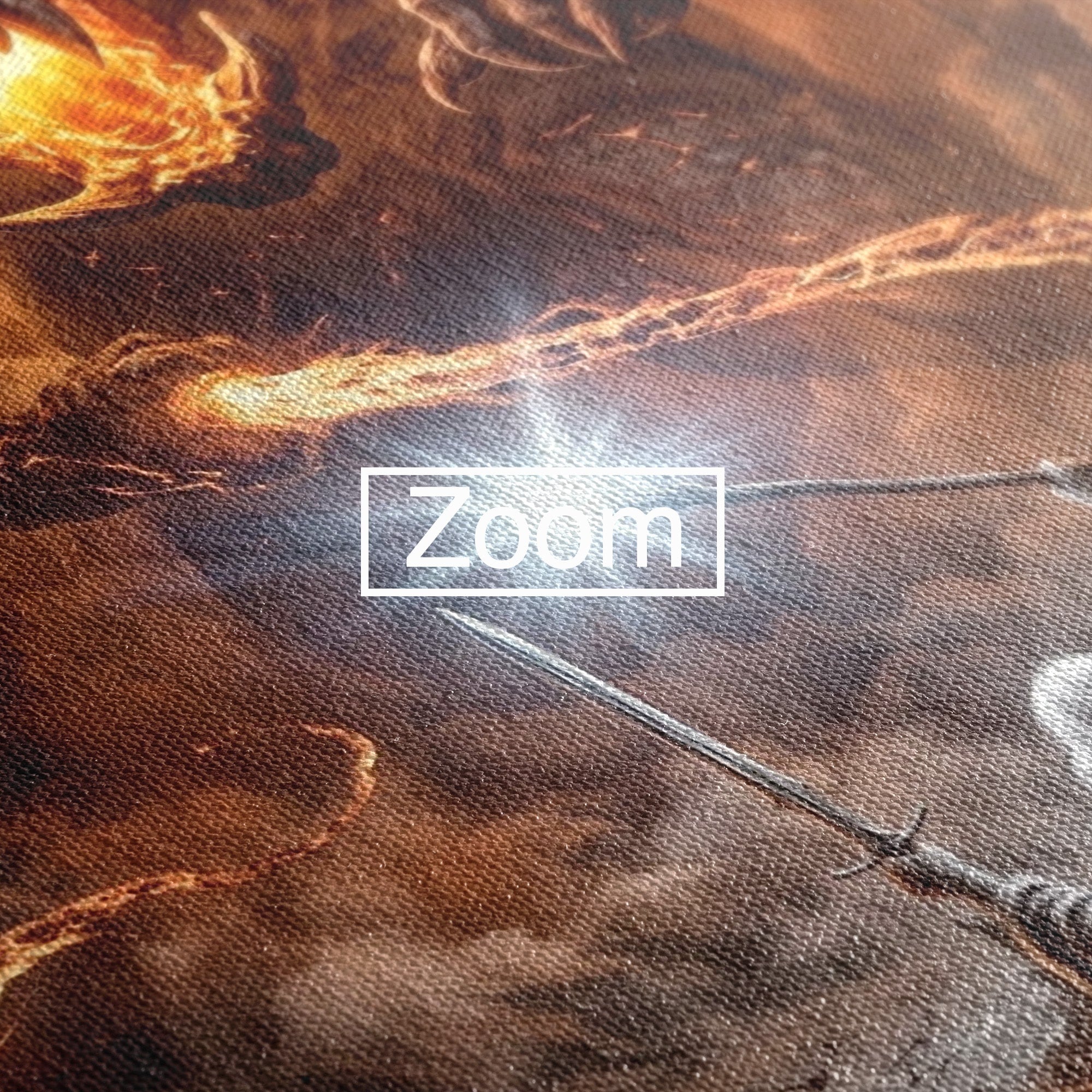 Tablou Canvas Premium LuxCanva® PI1203, Gandalf si Demonul Focului, Bestie, Foc, Lupta, Fantezie, Aventura, Living, Culori Vibrante