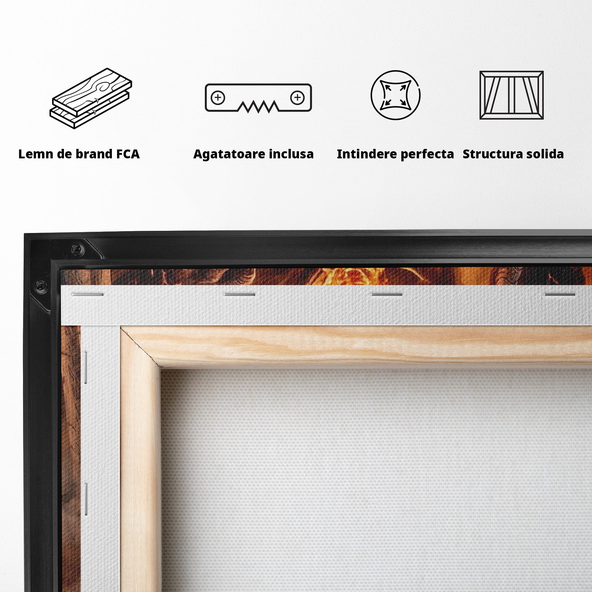 Tablou Canvas Premium LuxCanva® PI1203, Gandalf si Demonul Focului, Bestie, Foc, Lupta, Fantezie, Aventura, Living, Culori Vibrante